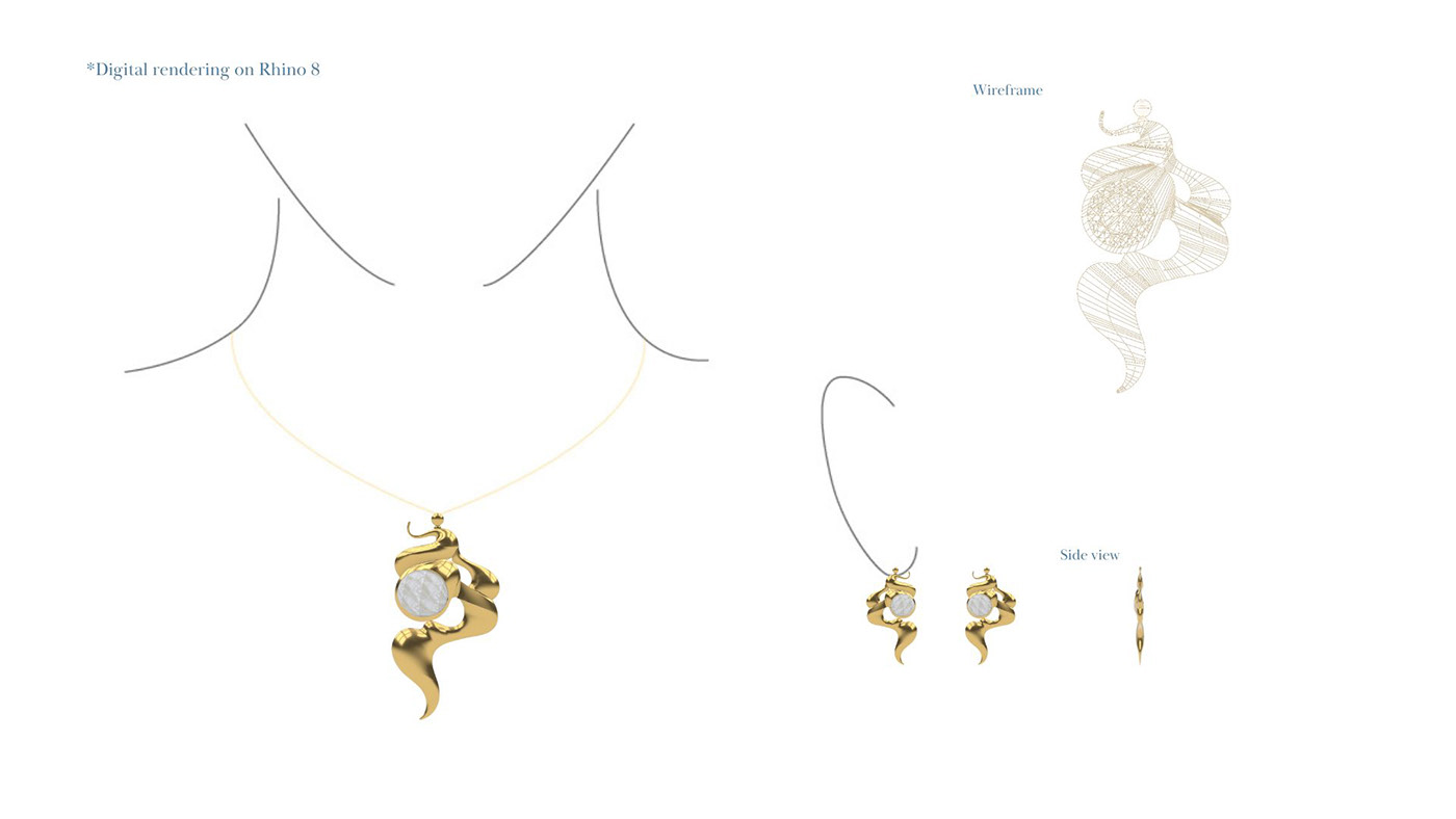 Jewellery design form studies Jewellery Rhino 3D waves
