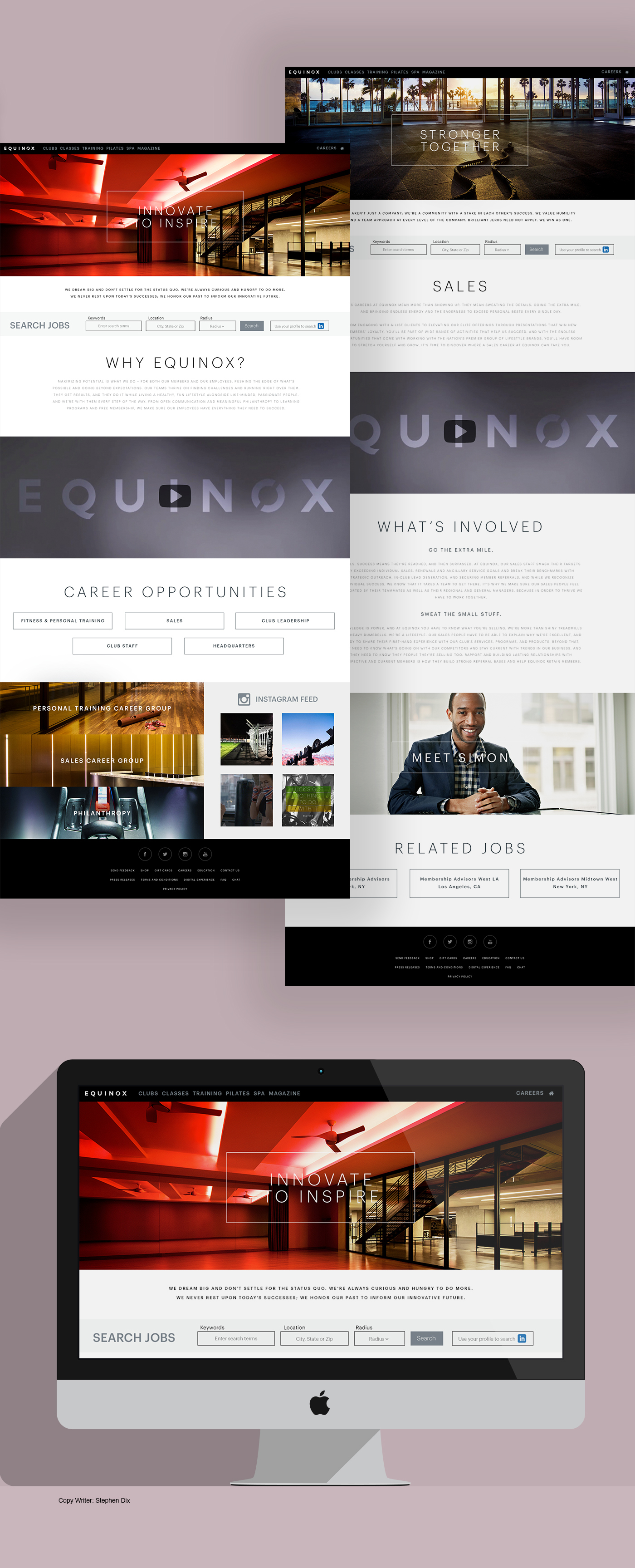 Web Design  UI/UX fitness lifestyle Equinox