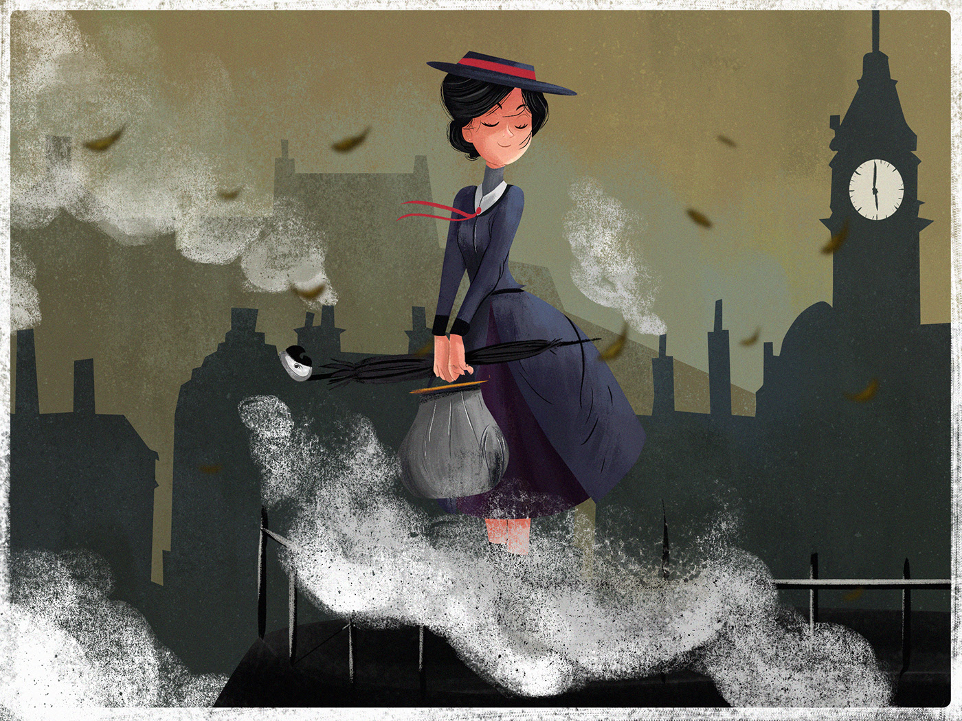 mary poppins ILLUSTRATION Character design photoshop.