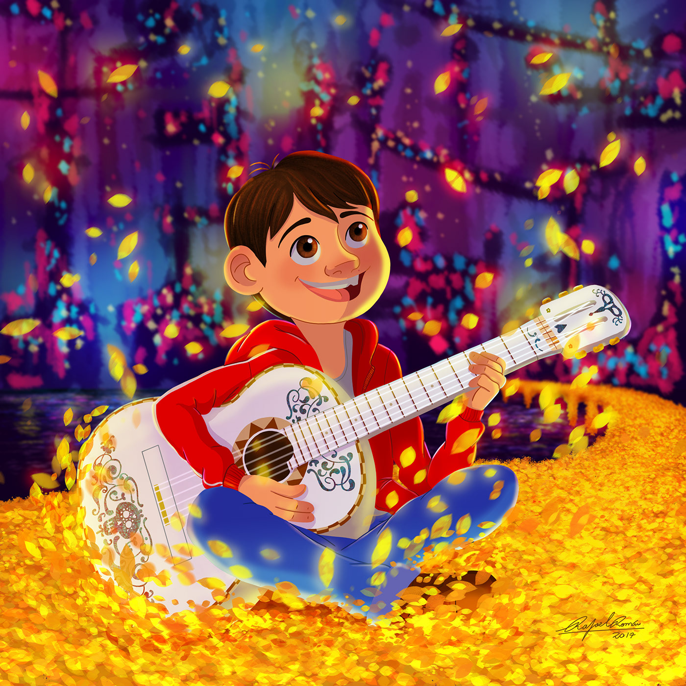 Coco disney pixar guitar dia de los muertos mexico fanart ILLUSTRATION adob...