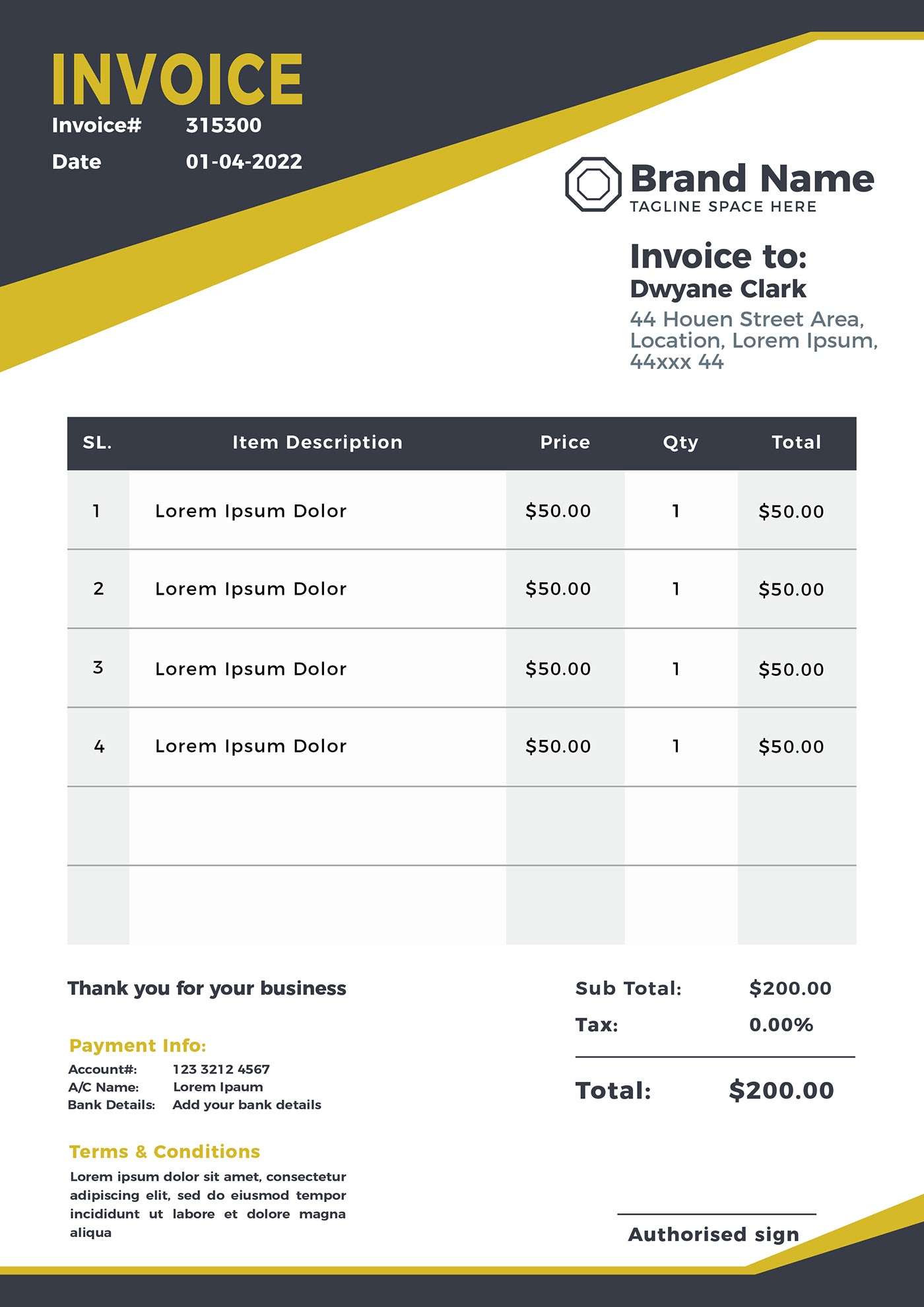 Professional invoice design . on Behance