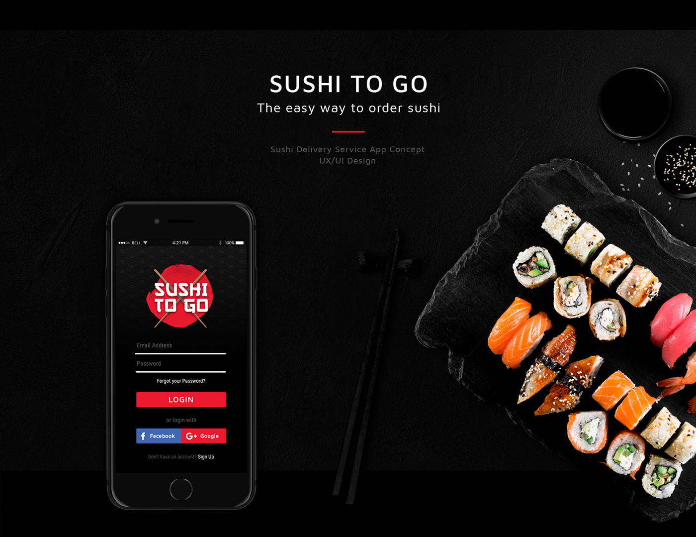 Adobe Portfolio Sushi mobile app Food ux/ui interaction animation store Web...