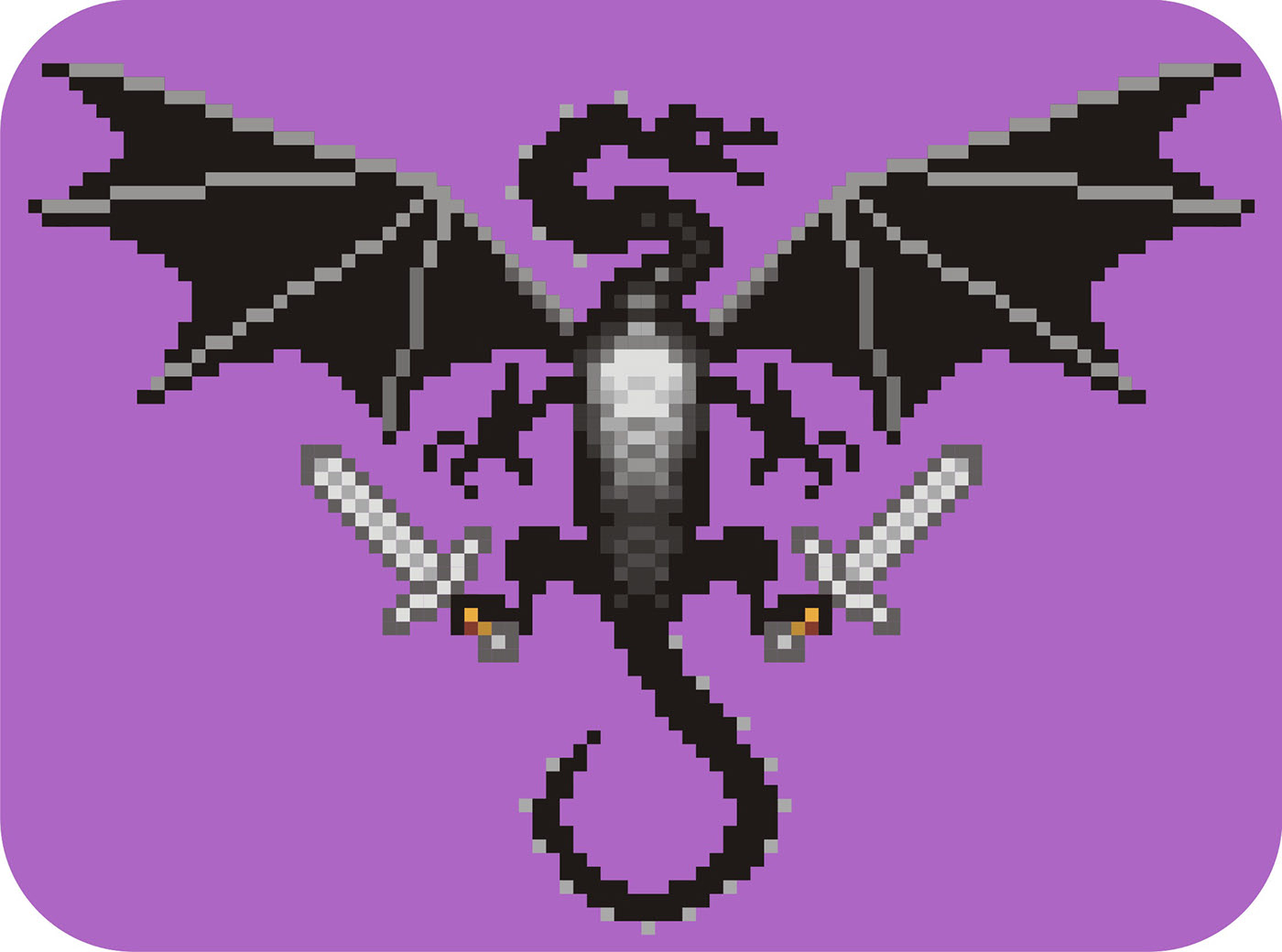 Ender Dragon Pixel Art.