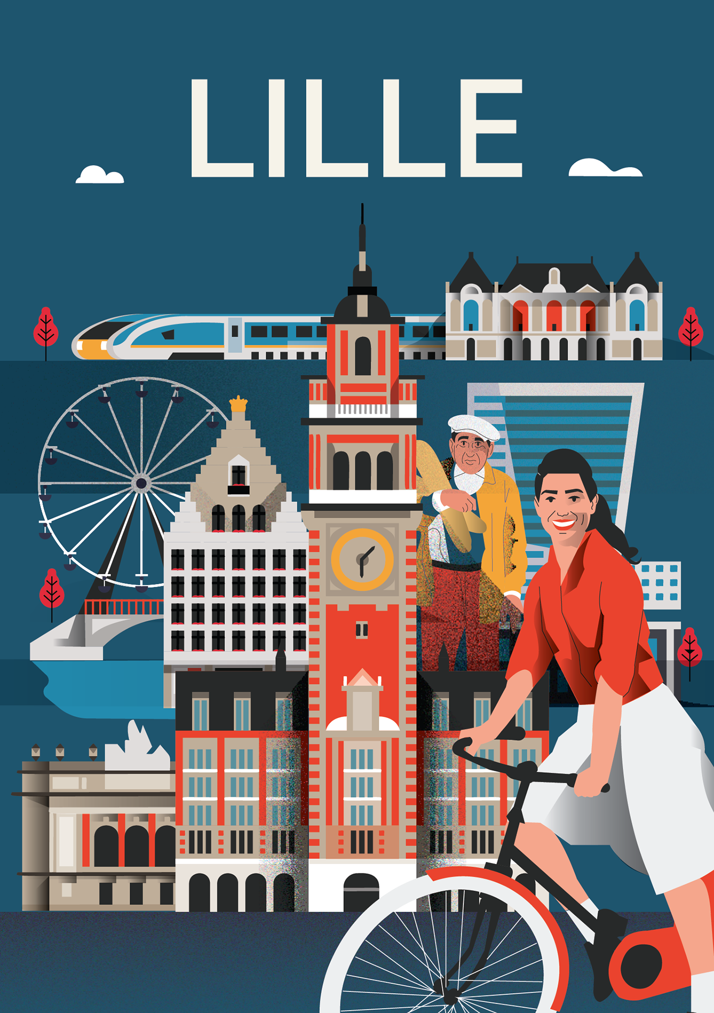 Illustrated city poster V.02 on Behance