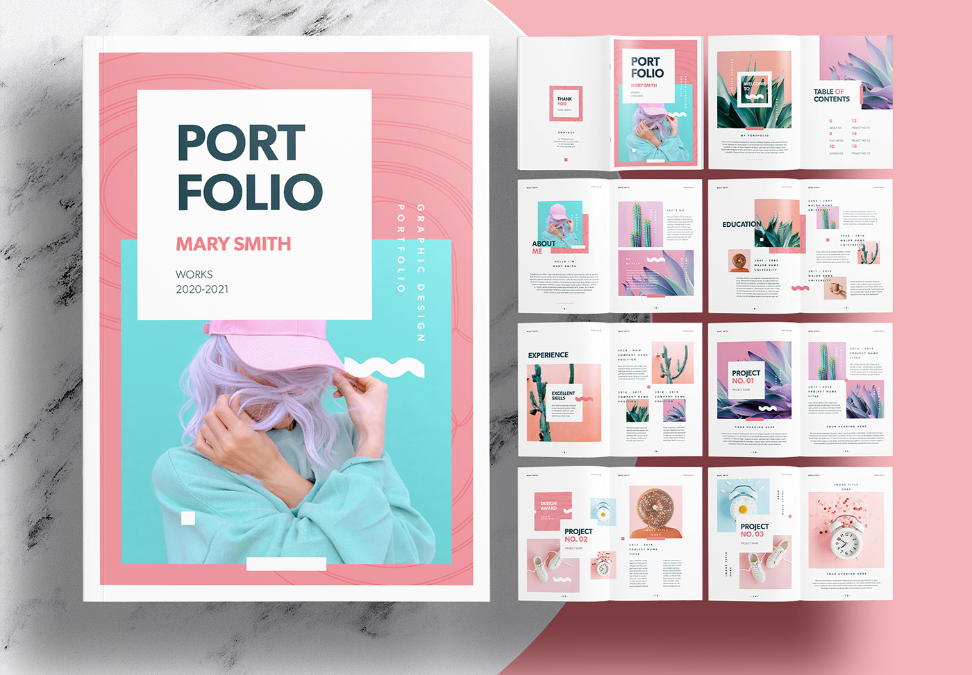 Editorial Pink Portfolio Layout Template On Behance