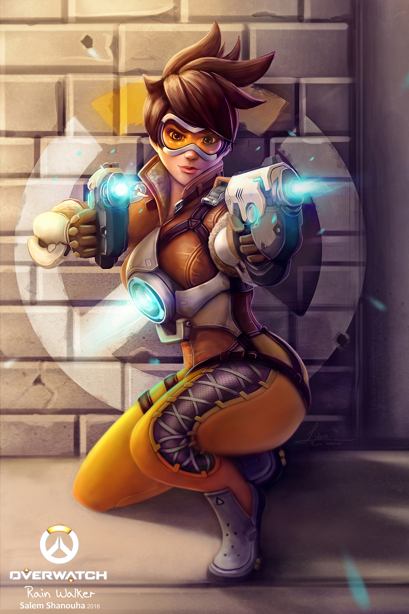 Tracer overwatch Games Fan Art digital painting speed painting concept art ...