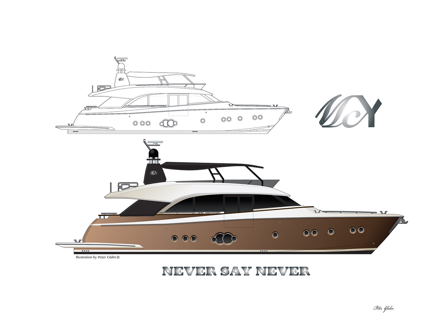 yacht line art
