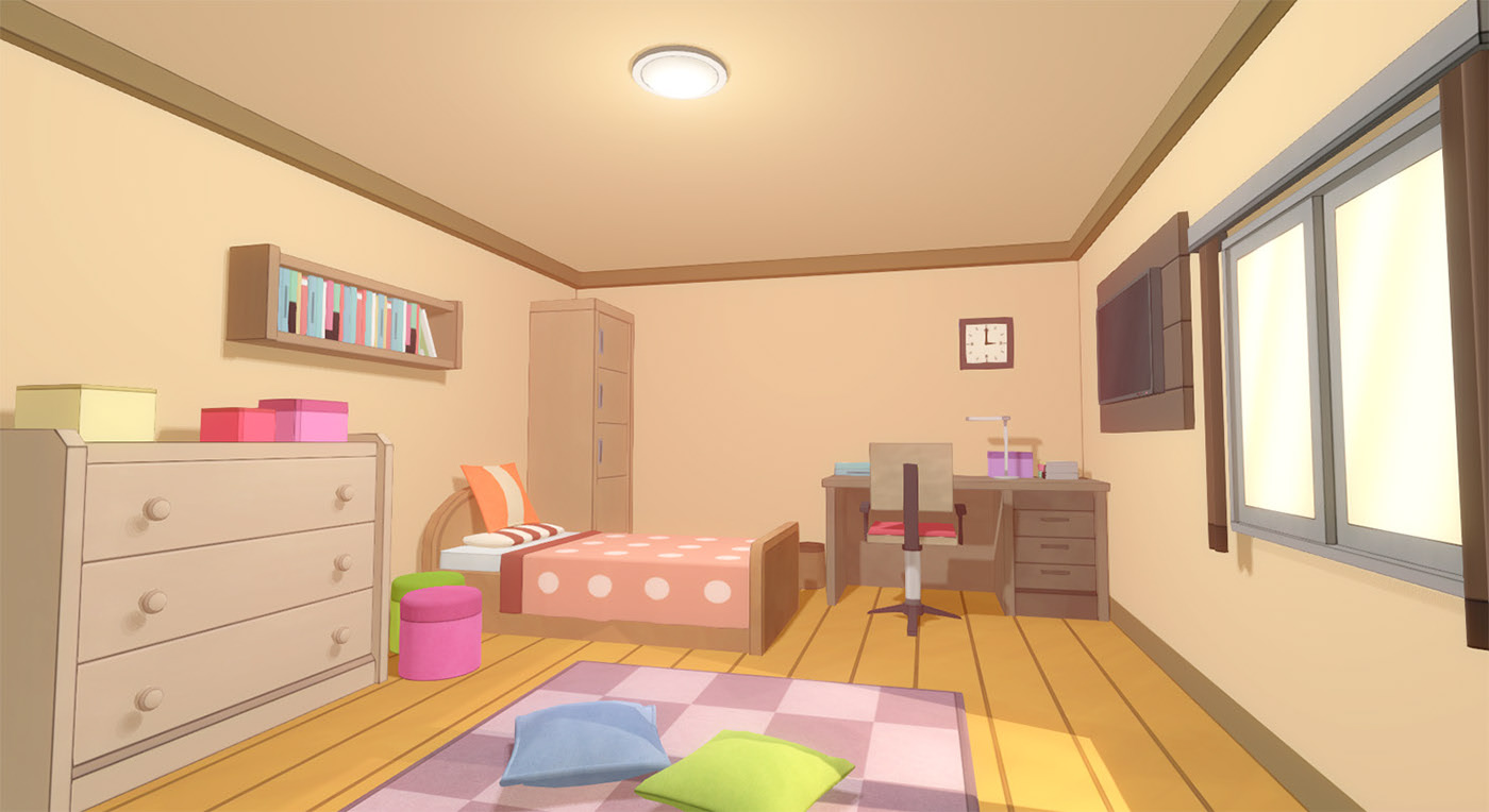 anime house room japan girl boy manga furniture Interior.