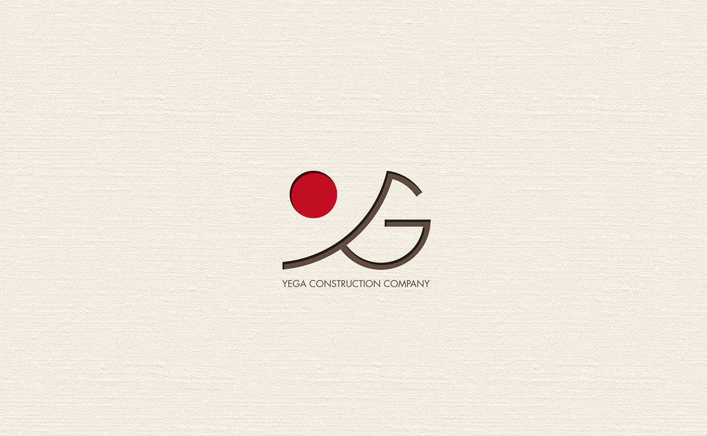 YEGA Construction Company logo and brand identity design by Andrew Son.
