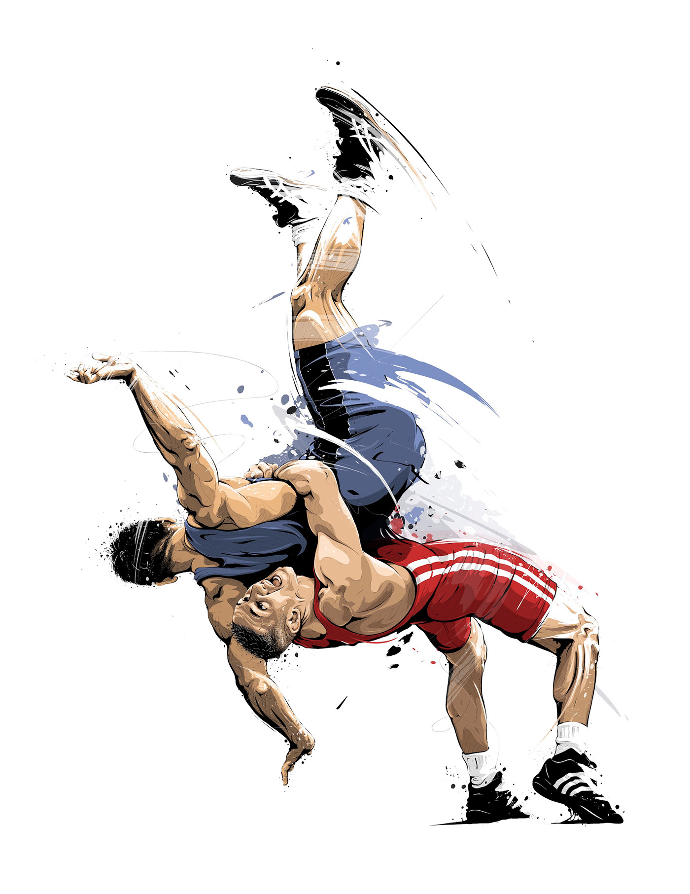 sport Wrestling Olympic Games fight Tomasz Usyk vectors.