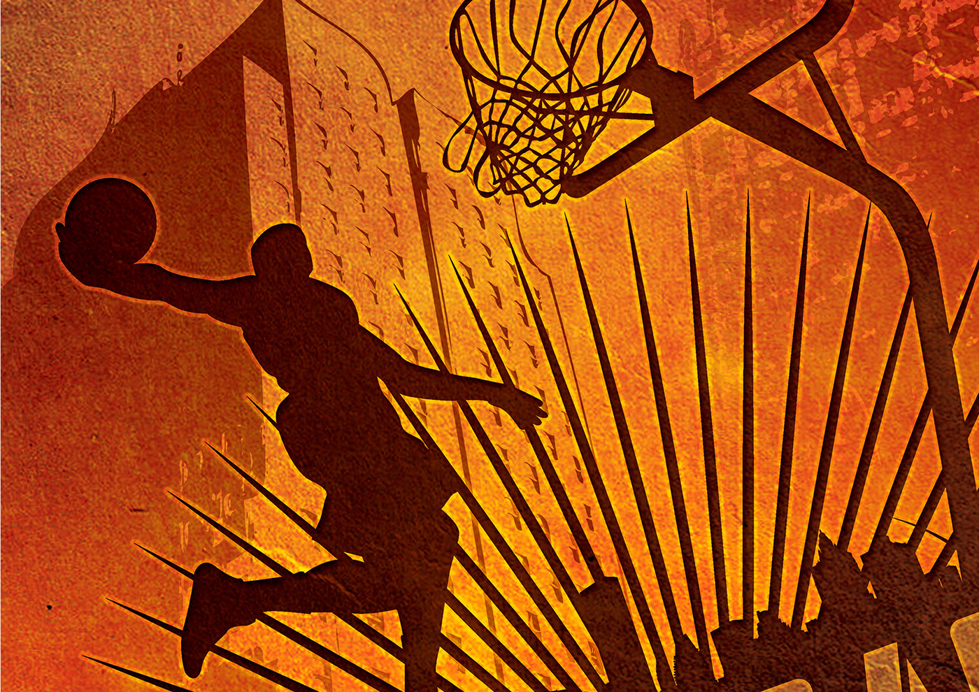 Street Basket Sport Zone basketball Advertising ILLUSTRATION print poster M...
