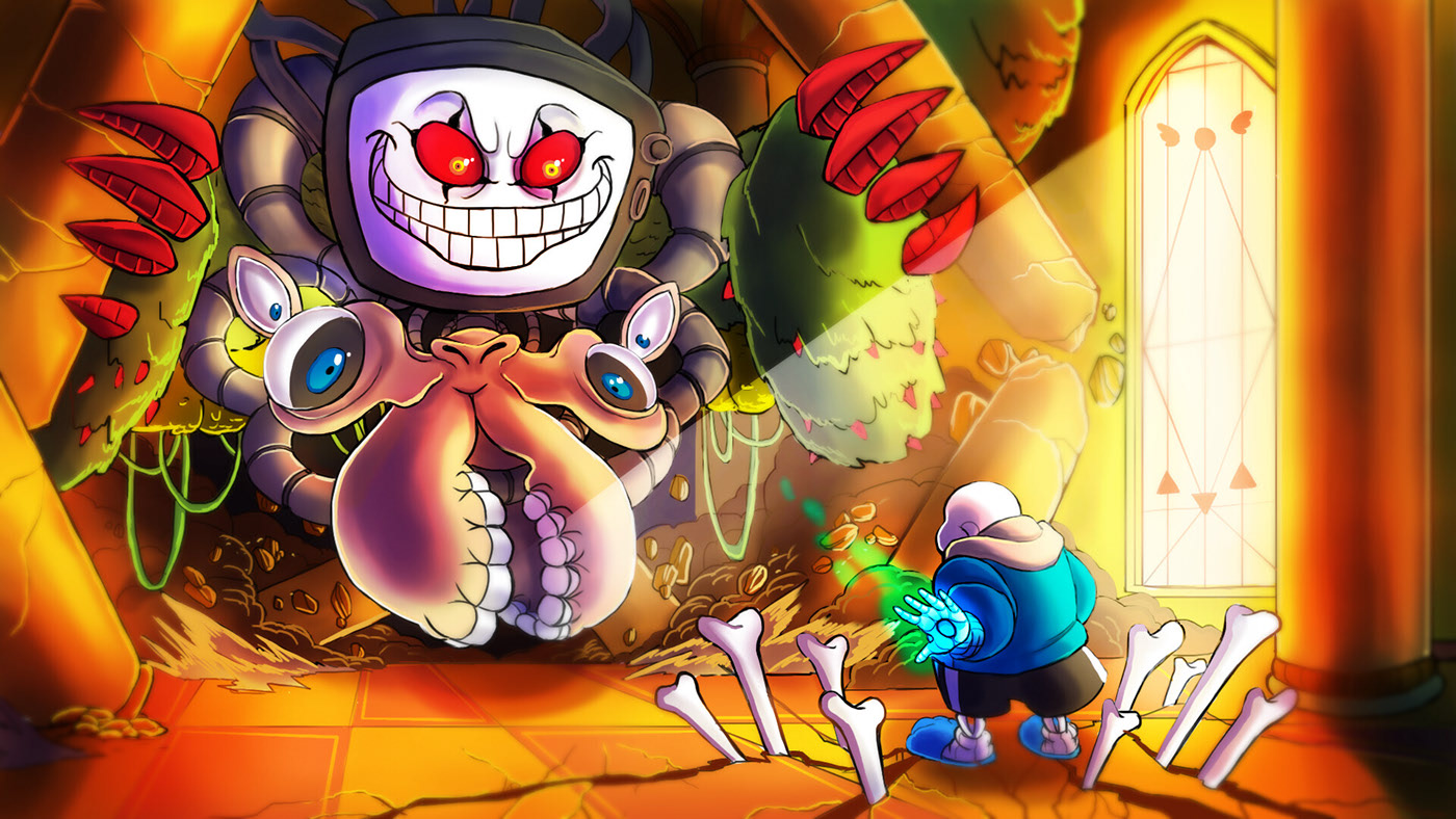 Orlando C. — Undertale fan art! The fight against Omega Flowey