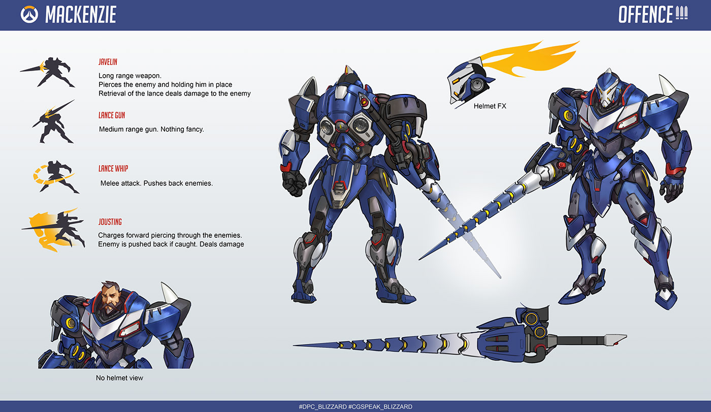 Character overwatch Blizzard Fan Art mecha concept concept art.