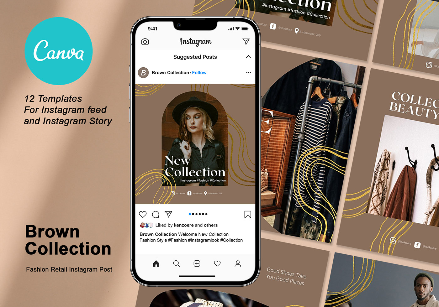 Brown Collection Fashion and Retail Instagram Templates on Behance
