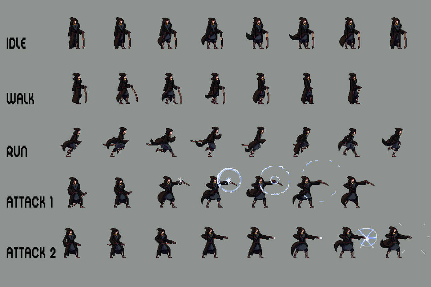 Free 3 Character Sprite Pixel Art by 2D Game Assets on Dribbble