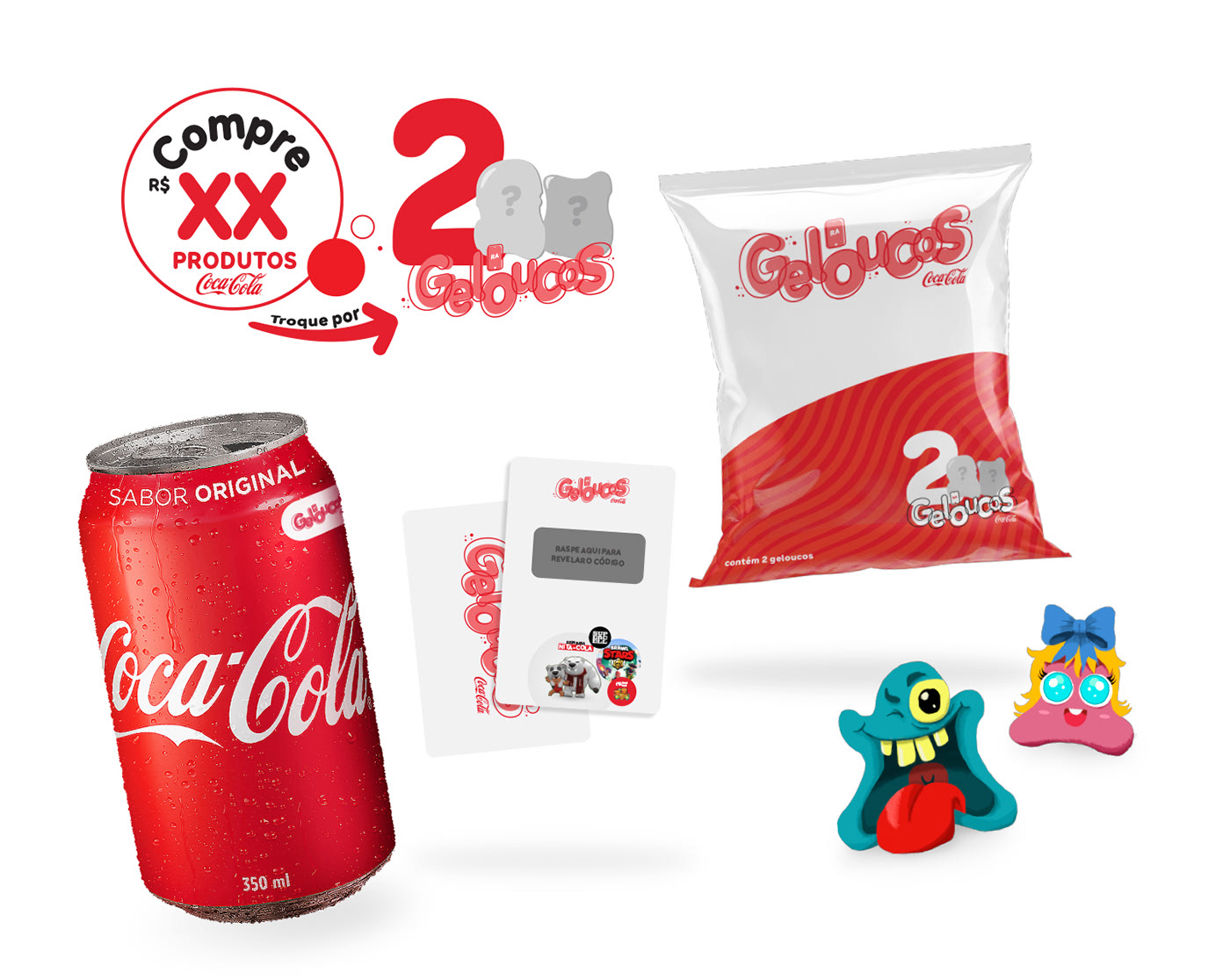 Geloucos gelocosmico coca cola unidade aleatória ou escolha