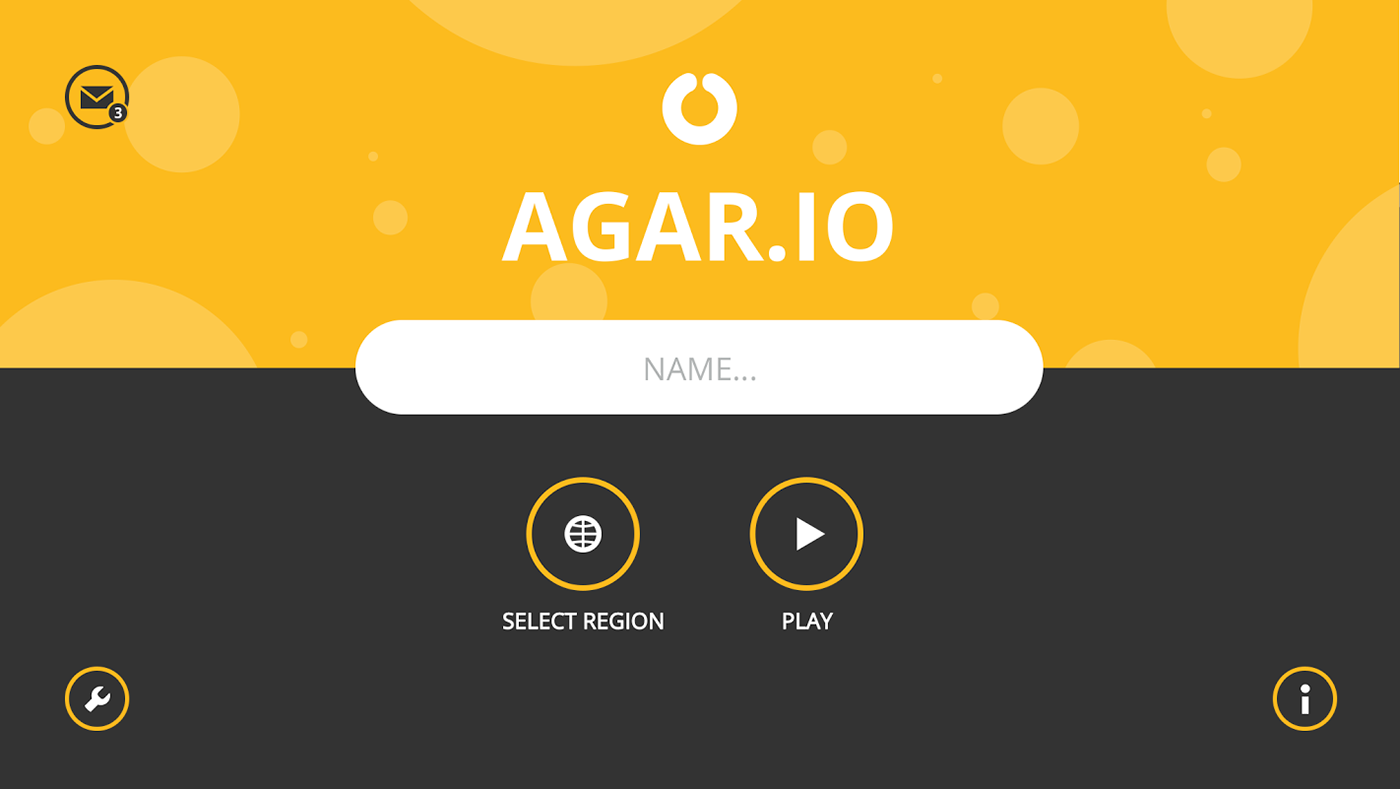 Agar.io Main Menu by Joana Vieira // CrayCrayOwl on Dribbble