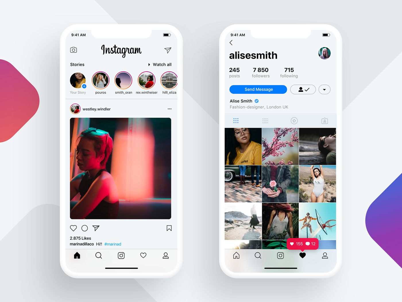 12 Amazing Instagram UI Designs for Inspiration on Behance