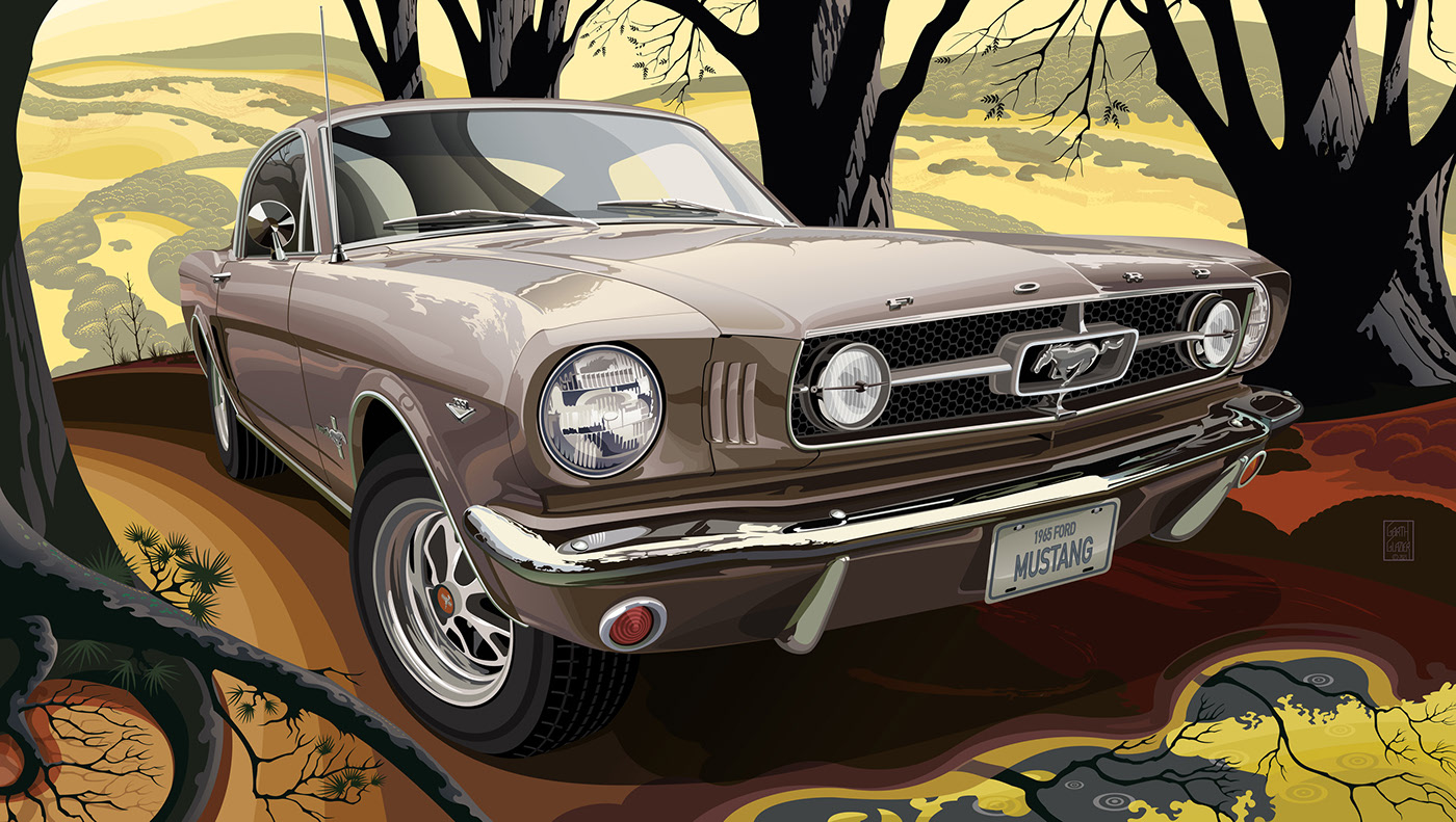 1965 Ford Mustang 289 - illustration by Garth Glazier