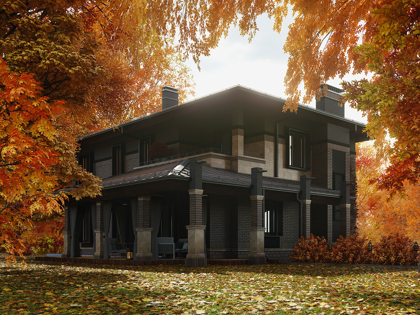 House/colors of autumn # 2 on Behance