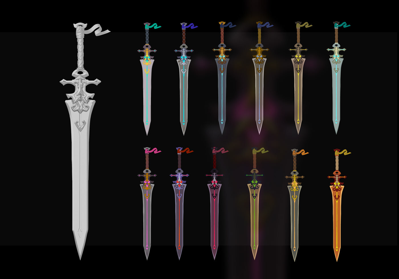 Game Art concept art Sword fantasy Weapon computer graphics props.