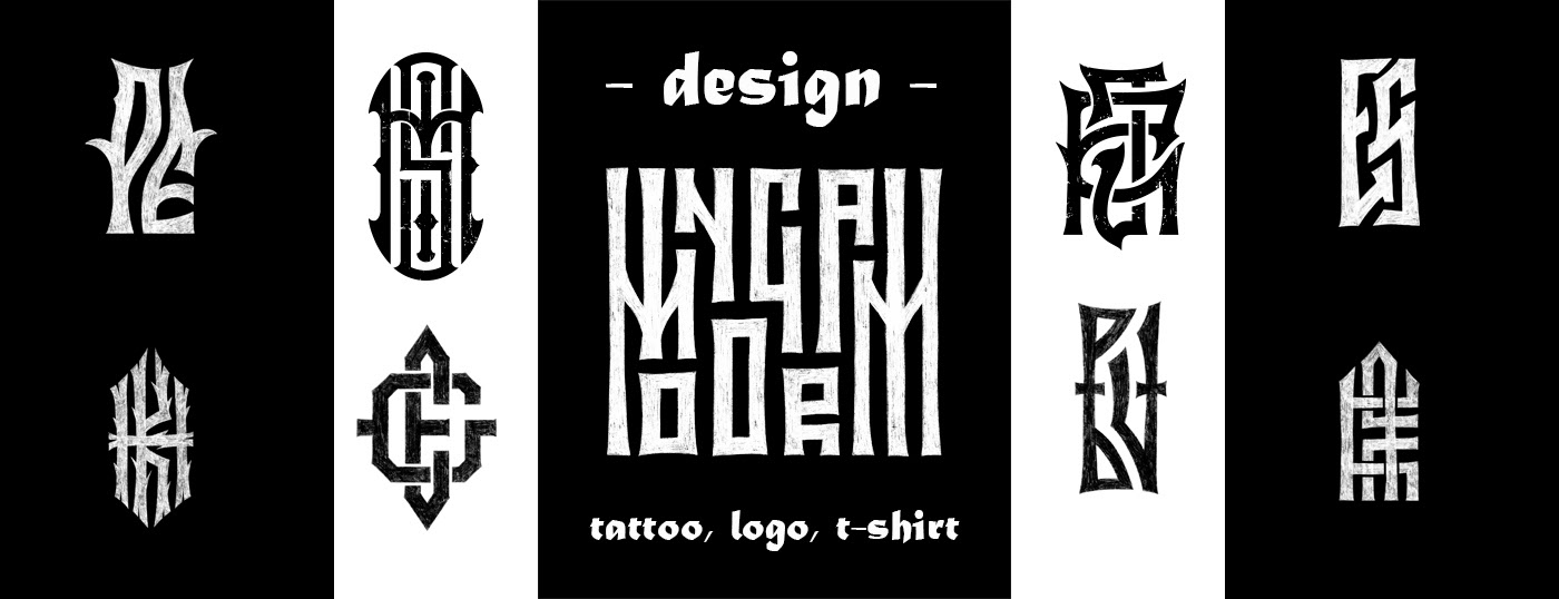 design monogram logo, typography tattoo, initial letter on Behance