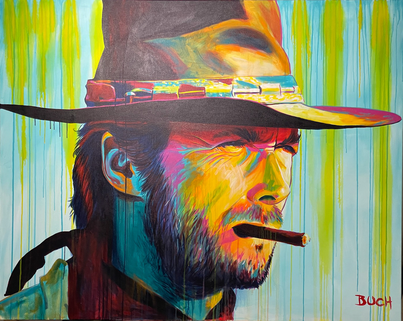 Clint Eastwood painting. 