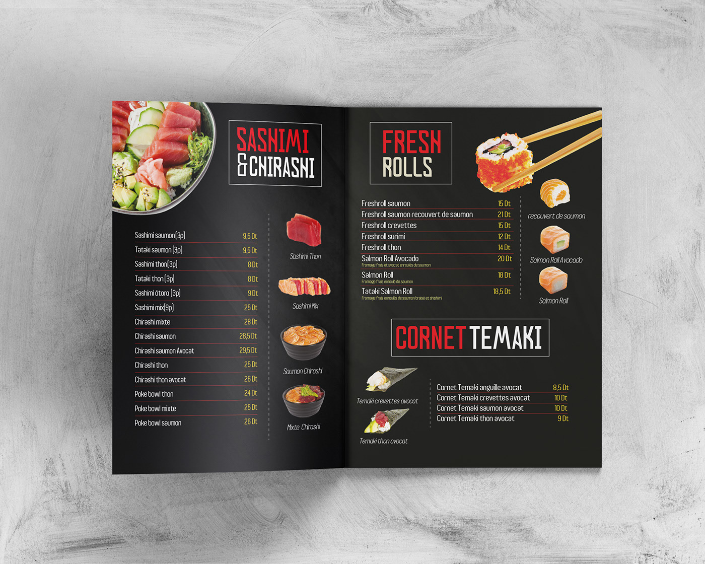menu design photshop Sushi food design InDesign Illustrator.