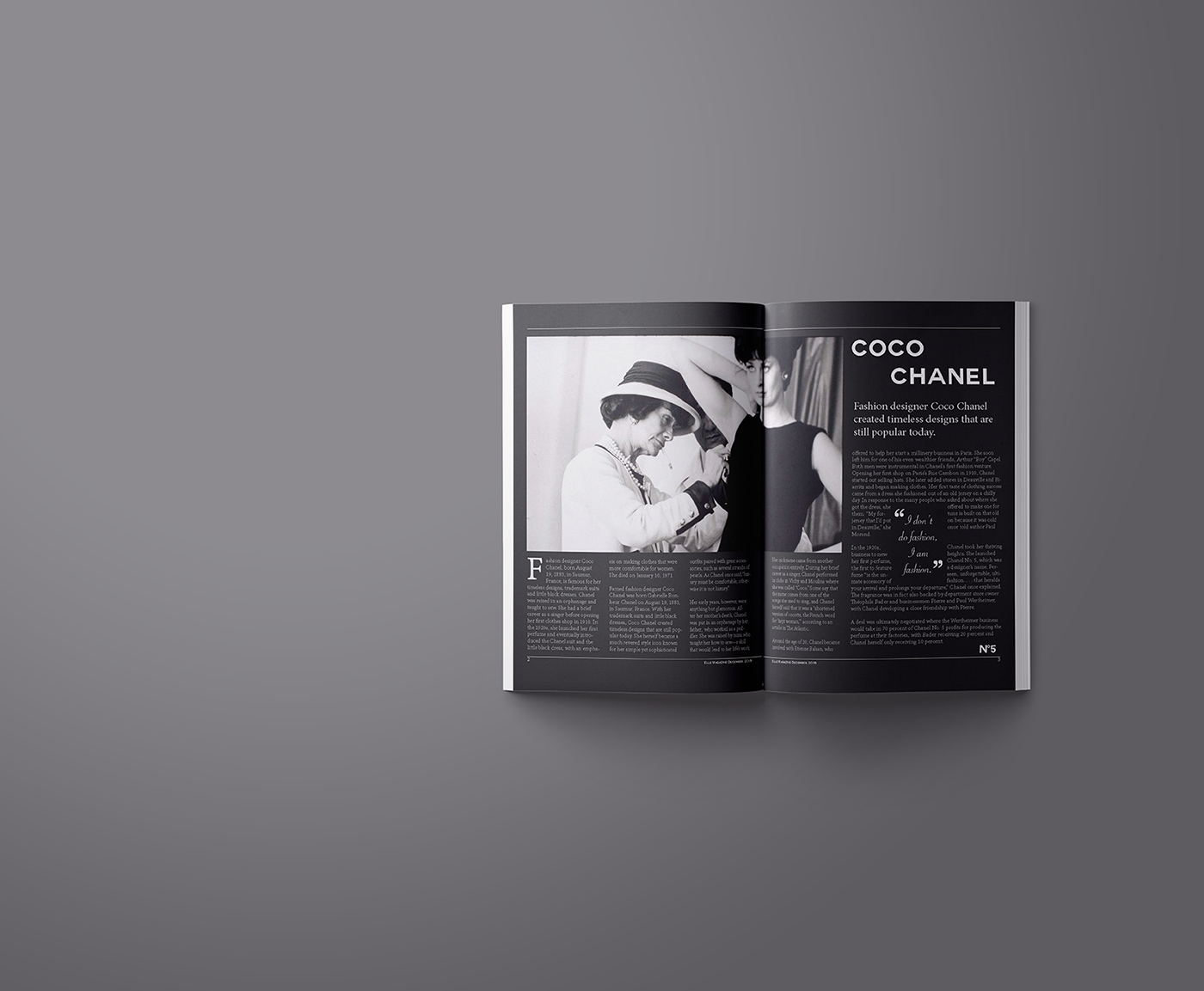 Magazine Spread-Coco Chanel on Behance