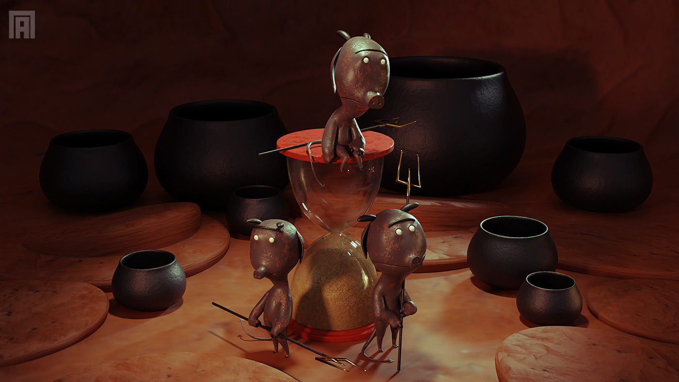 Clay waiting 3D graphics by Viktor Pyatkin