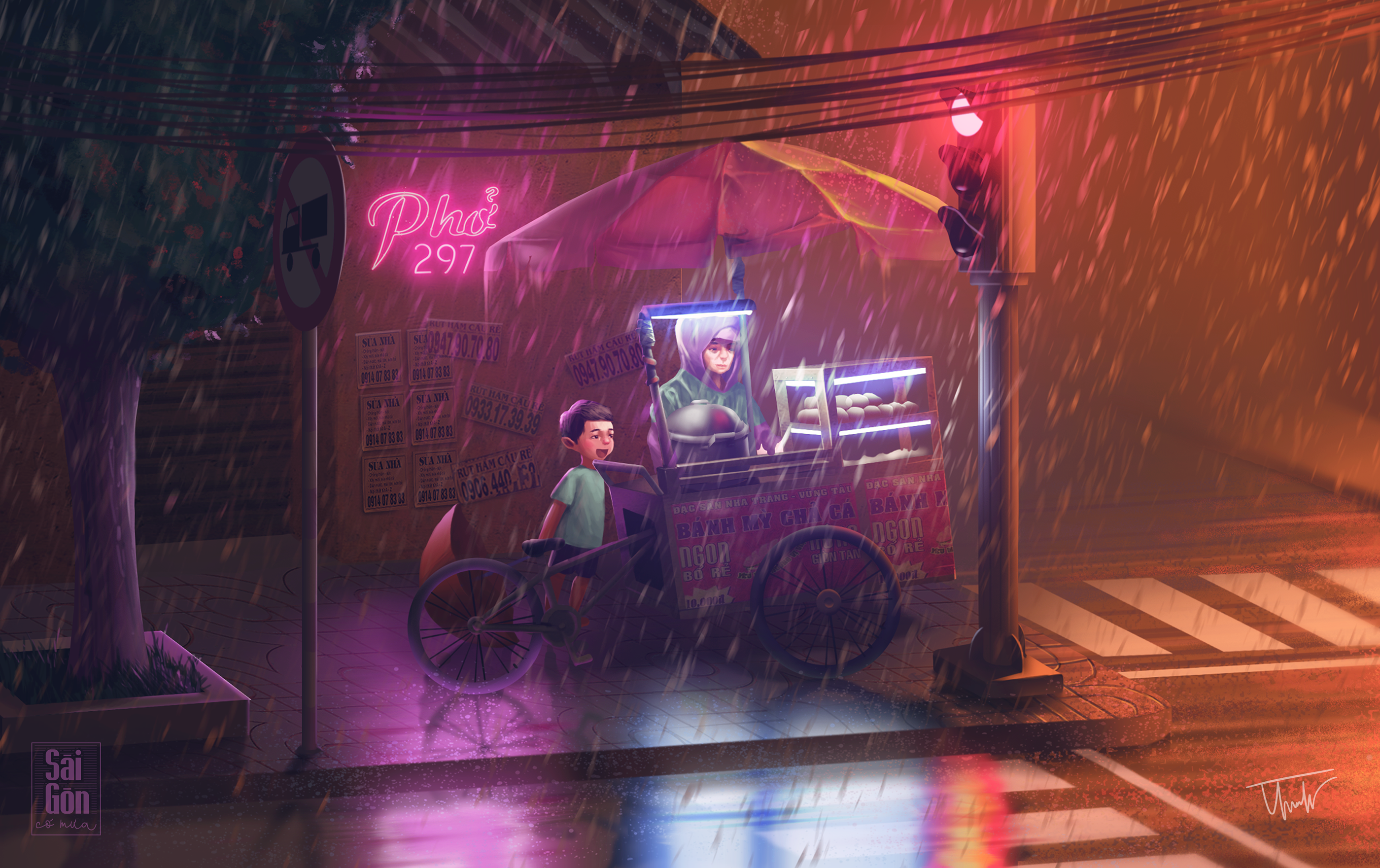 Saigon Rainy Days through Illustrations