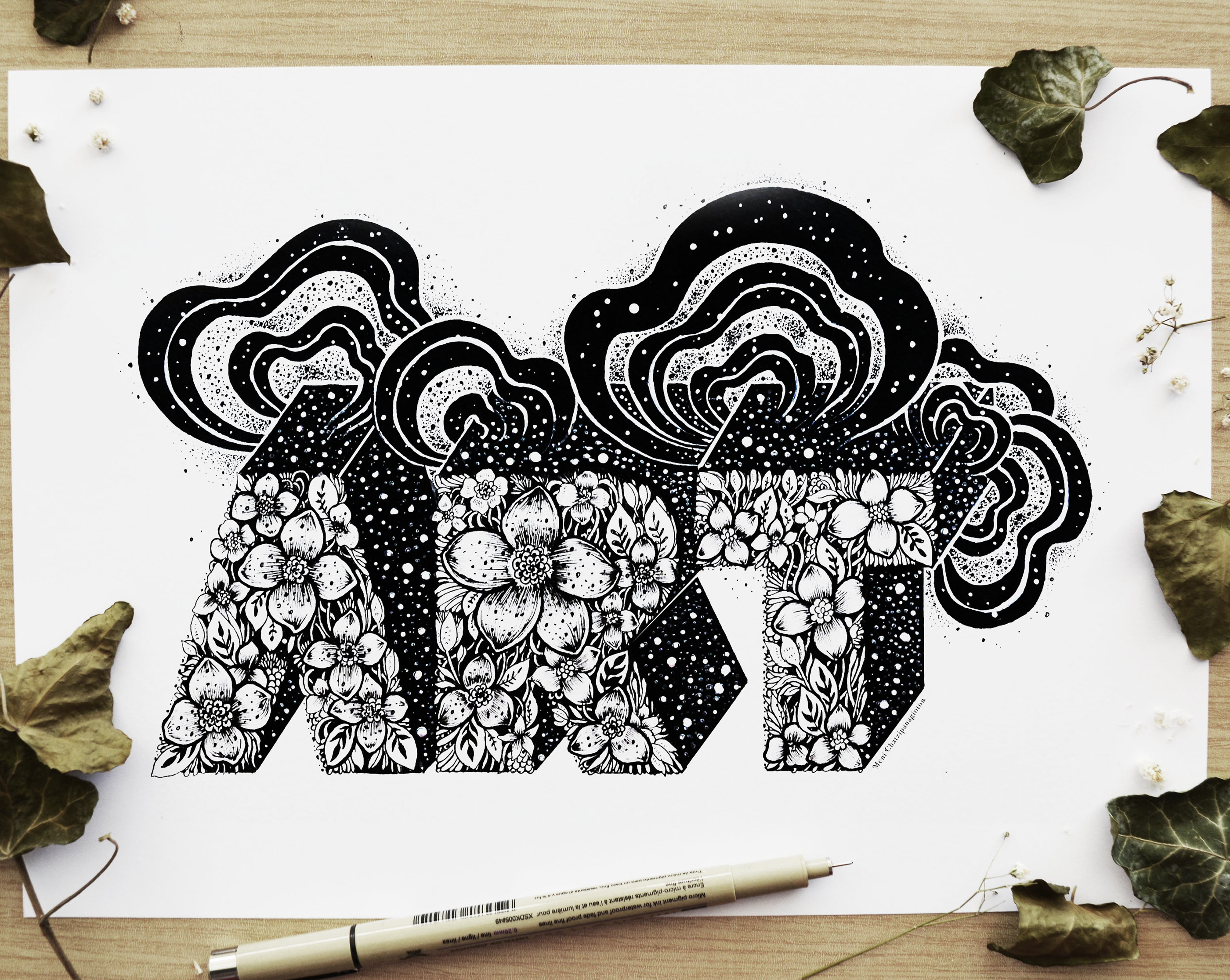 Lettering Illustrations by Meni Chatzipanagiotou