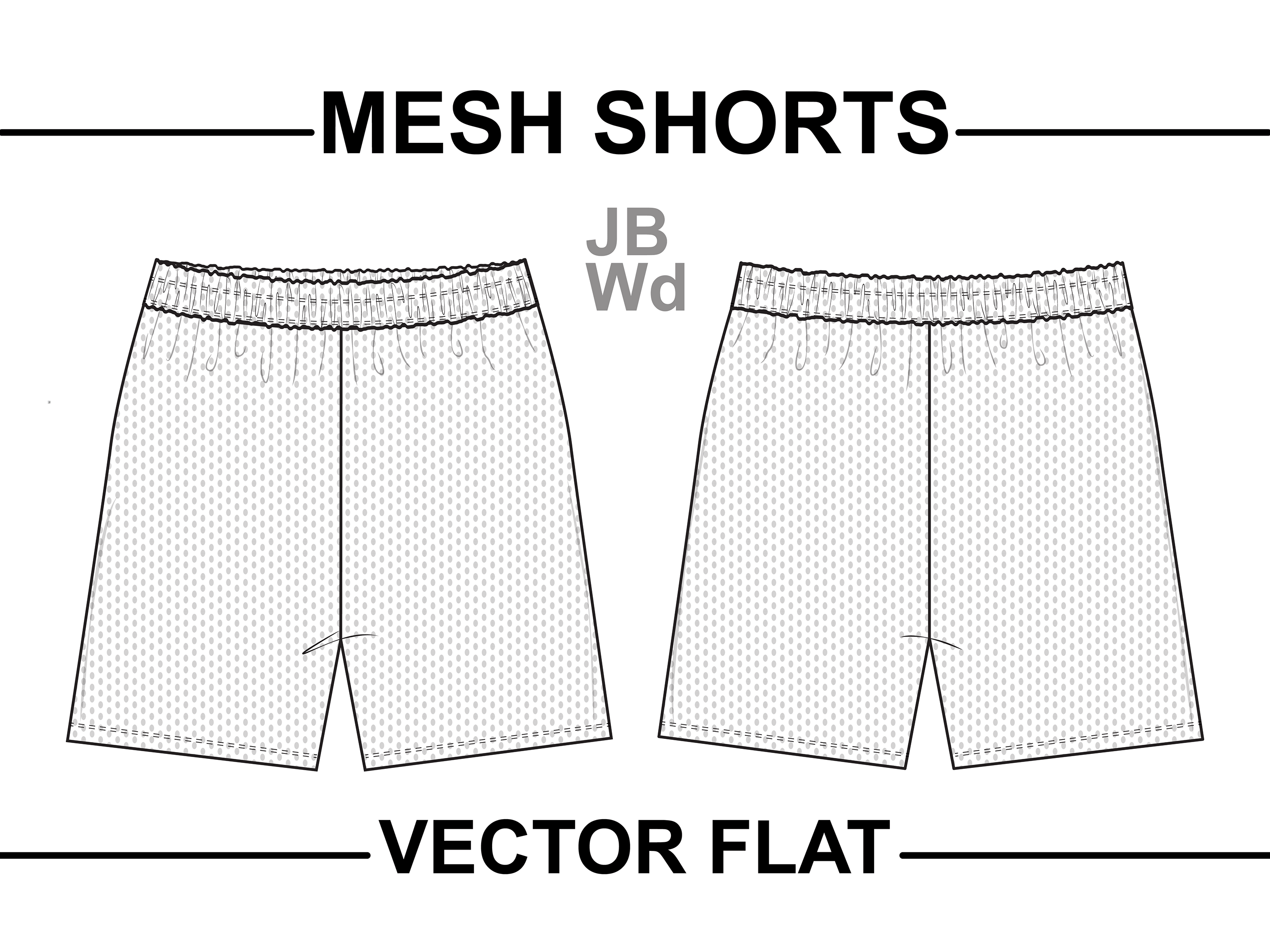 Mesh Shorts Vector Fashion Flat CAD Streetwear on Behance