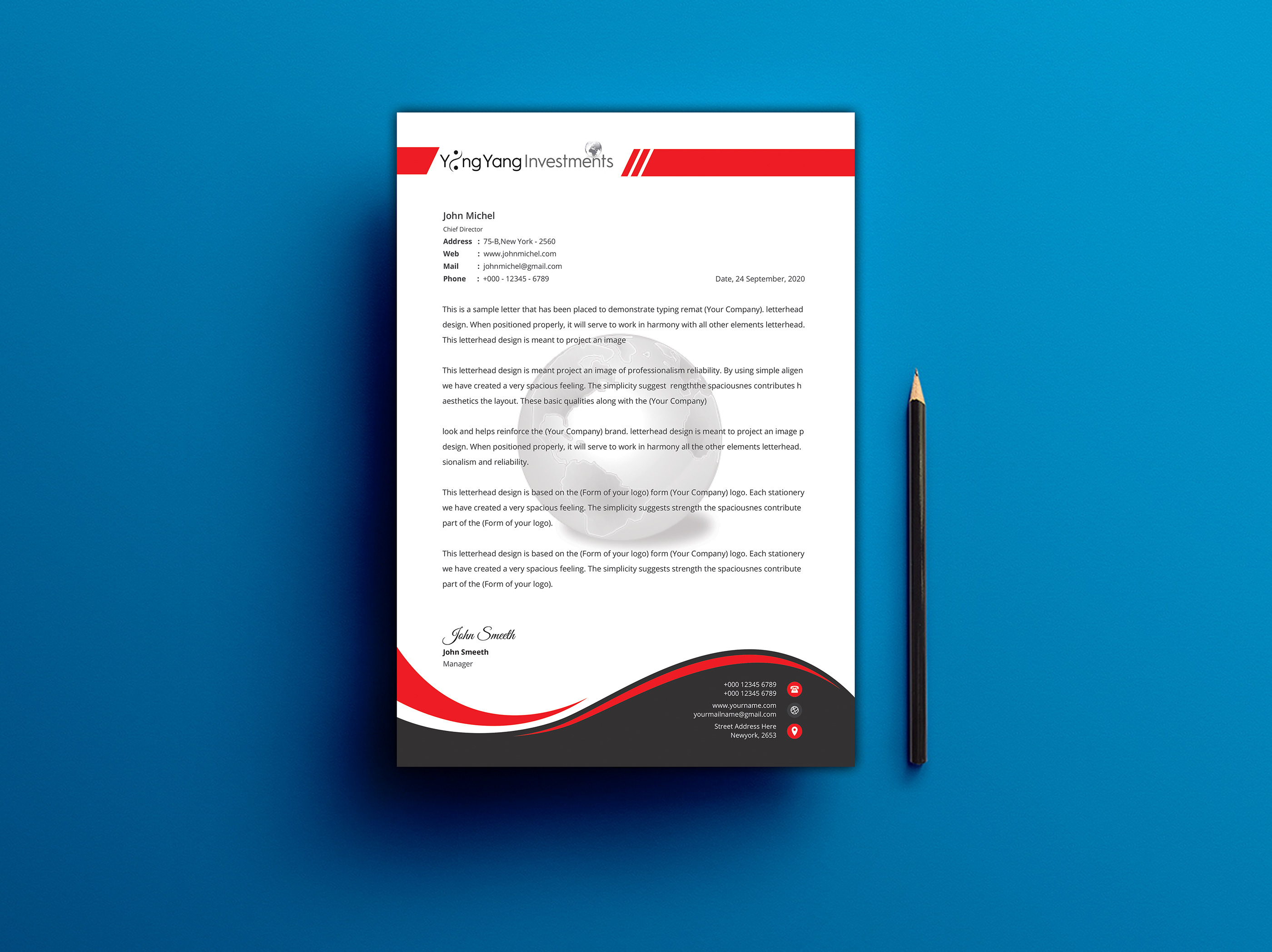 Free Letterhead Template Download on Behance Intended For Letterhead With Logo Template