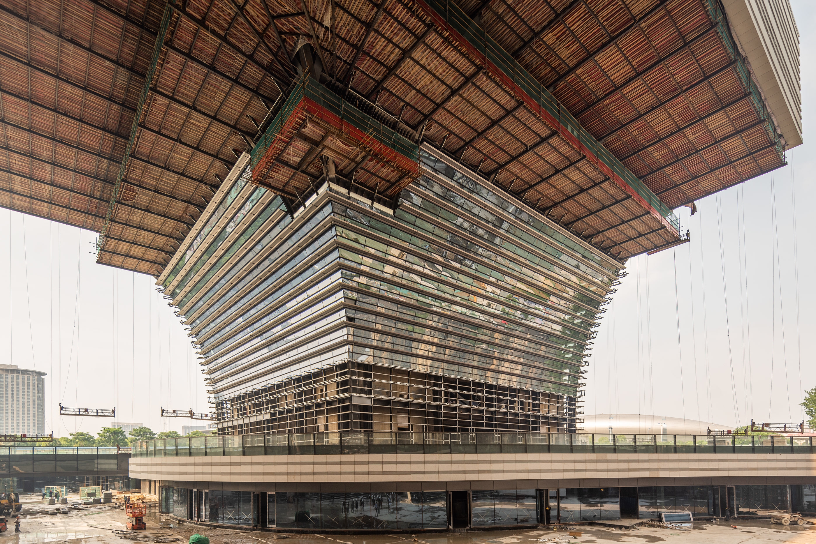 Colossal construction of an upcoming Culture Center in Changzhou, China