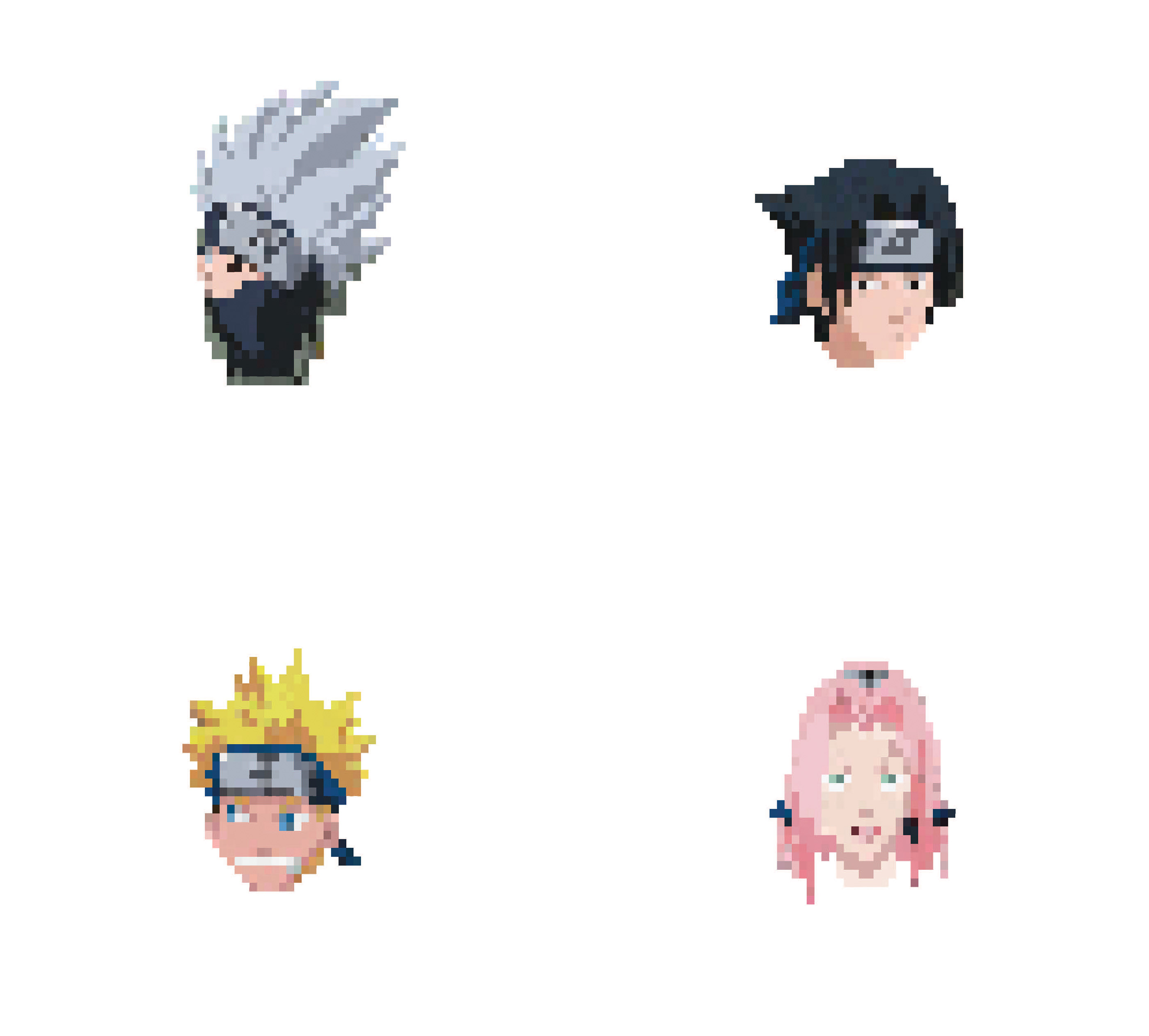 Pixel Art: Naruto Team Kakashi.