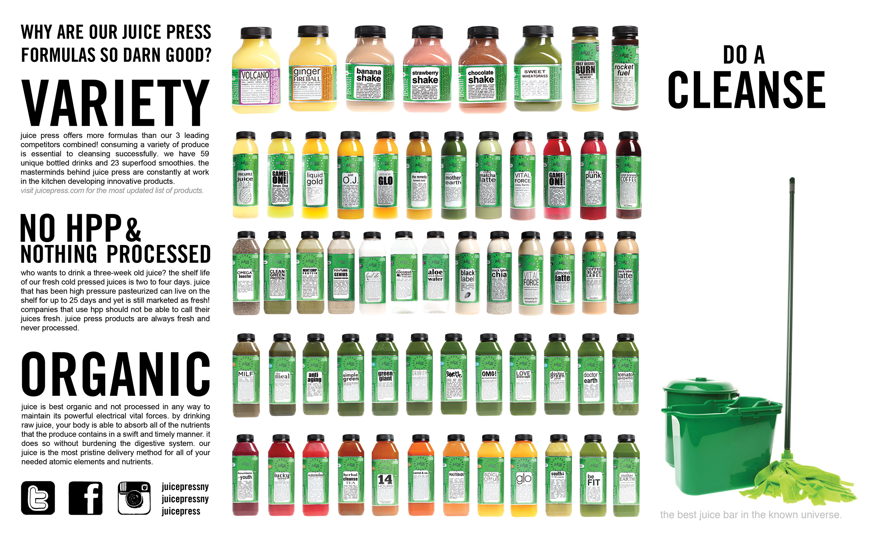 Press products. Juice Press. Juice to Cleanse Essence. Gigantic Juice. WG Shake Force chugging.