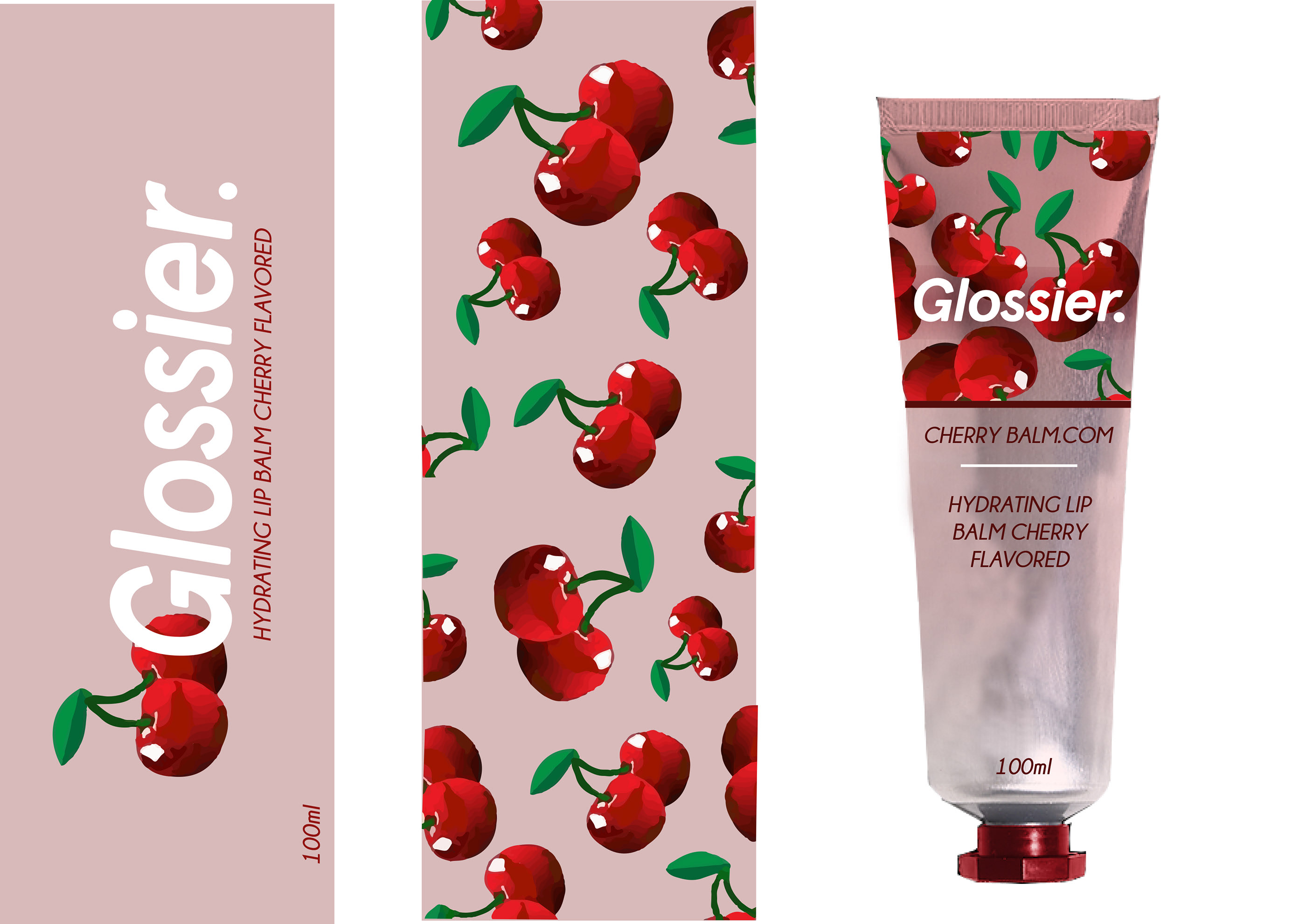 Product Redesign Glossier Cherry Balm dot com on Behance
