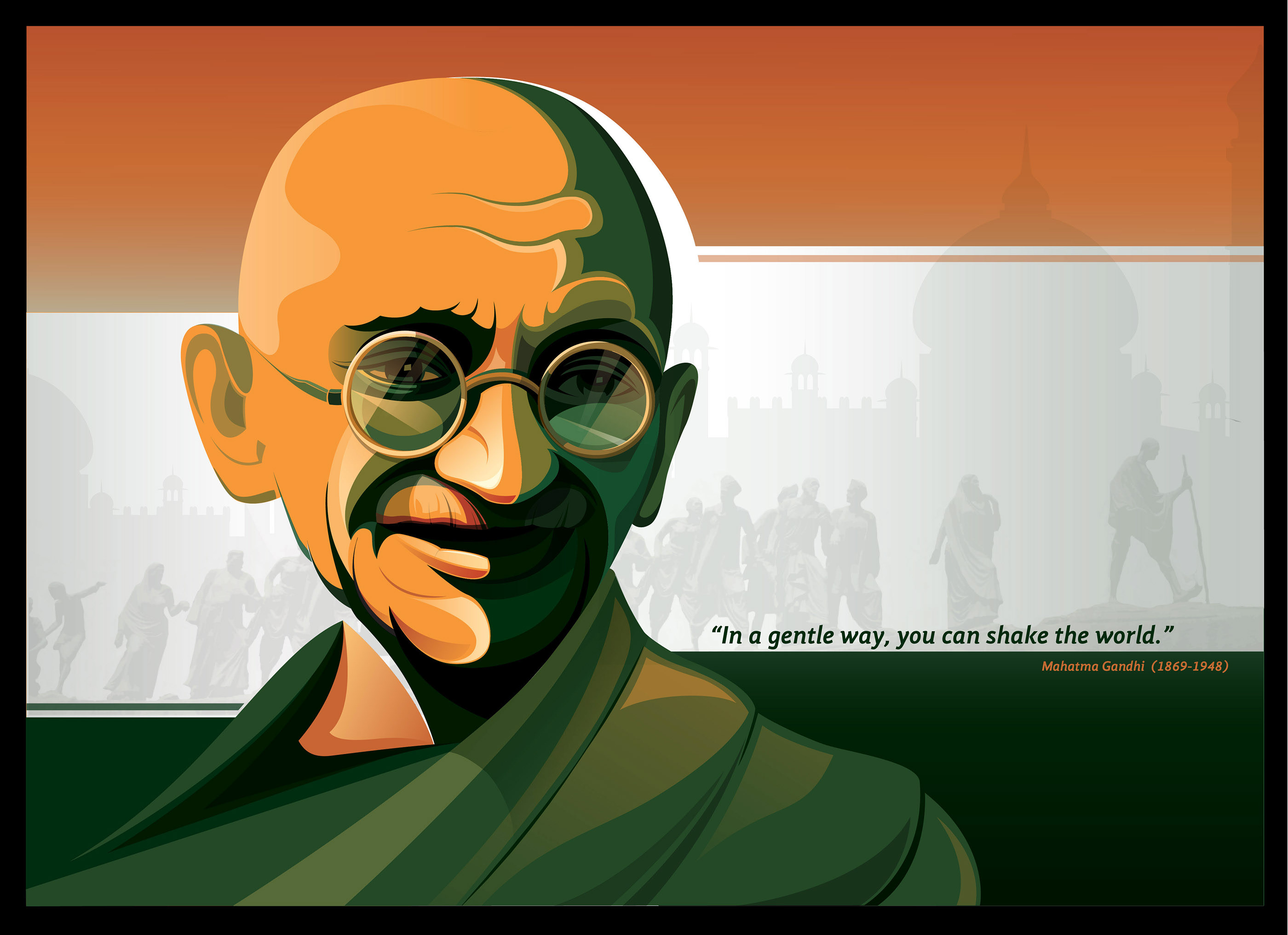 Stylized Portrait - Mahatma Gandhi on Behance