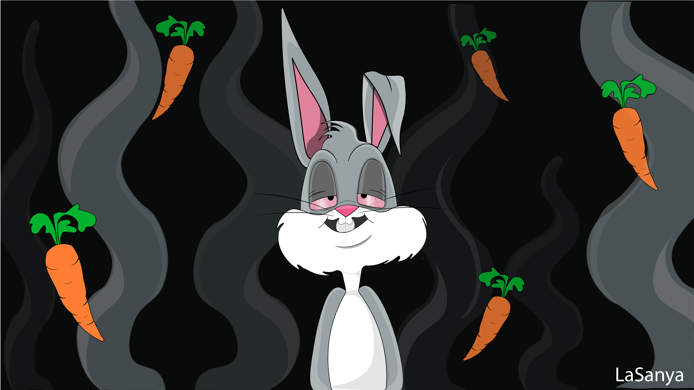 ILLUSTRATION Bugs Bunny looney tunes stoned smoke wallpaper Munchies cartoo...