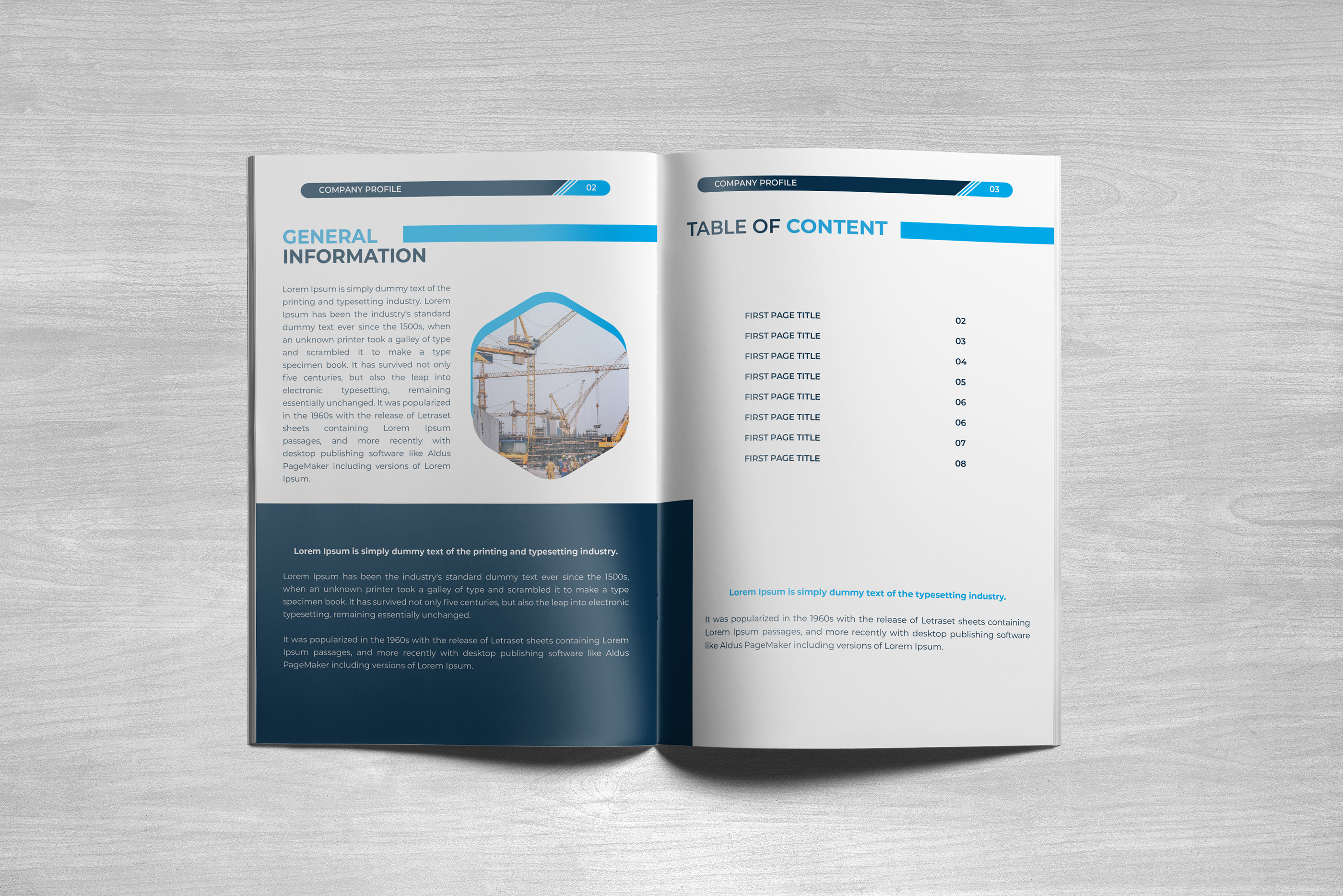 Construction Company Profile Free Template Download On Behance