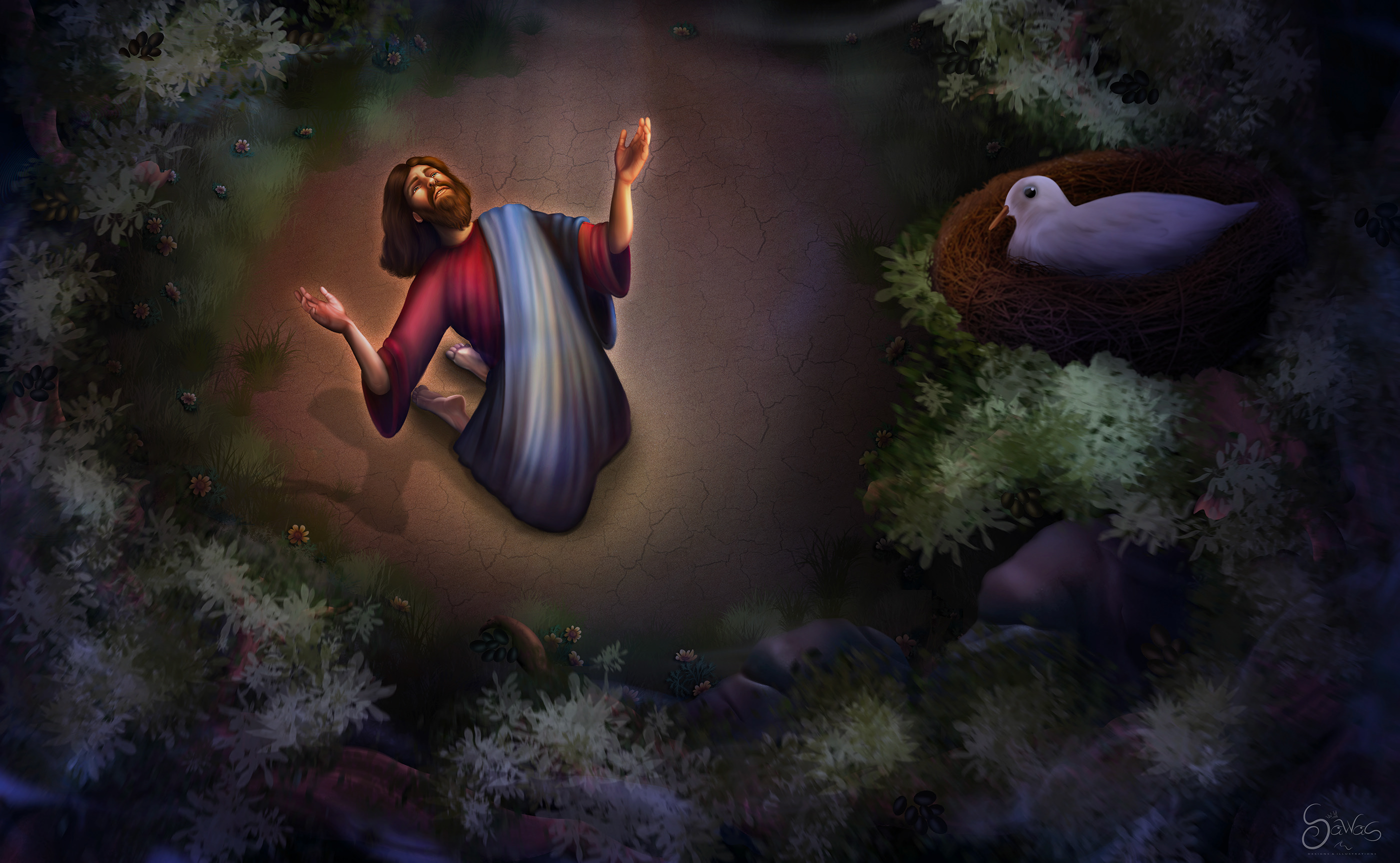 Jesus Praying In The Garden Of Gethsemane On Behance
