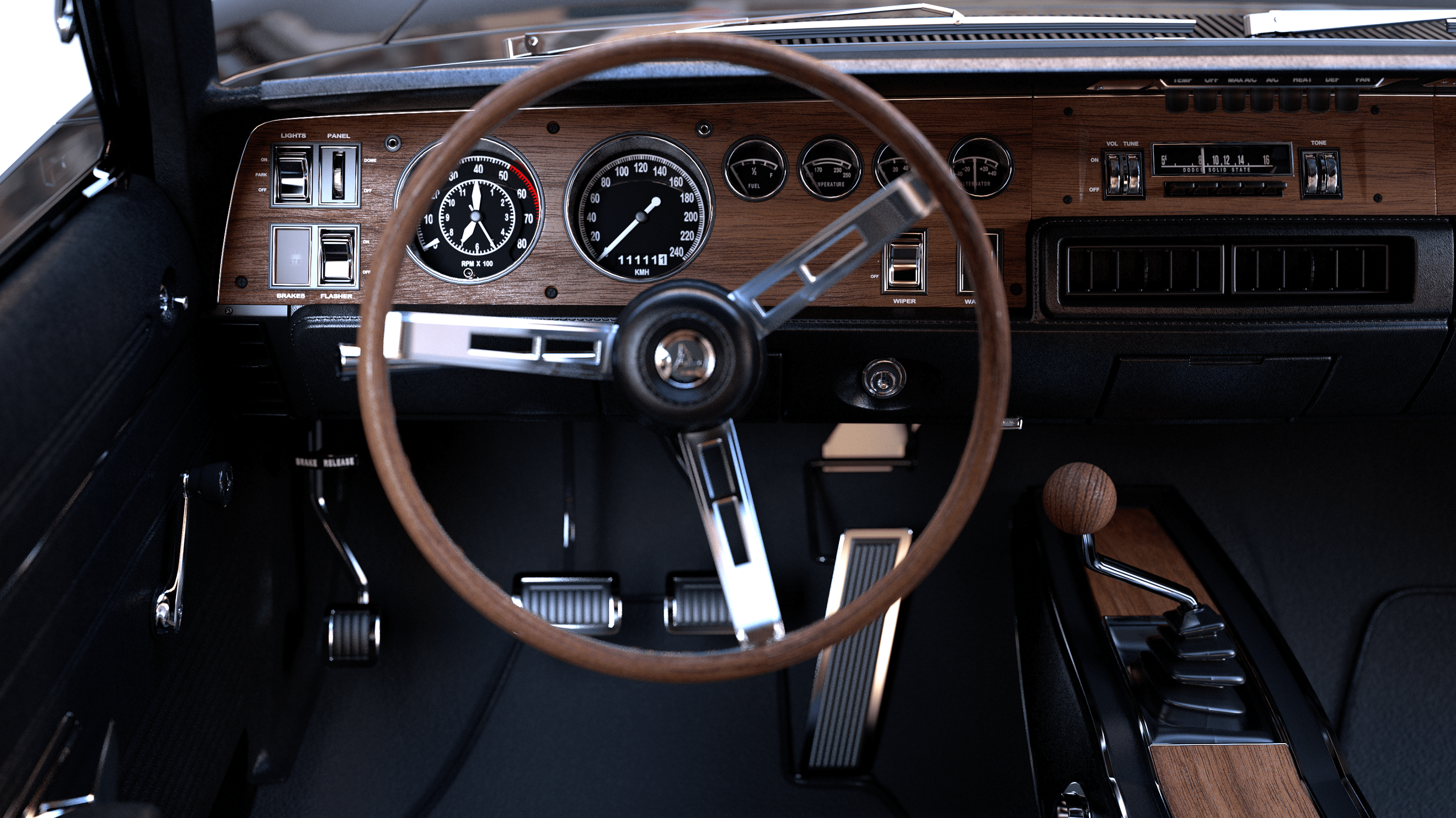 opening Walnut play Dodge Charger 1969 Interior CGI on Behance