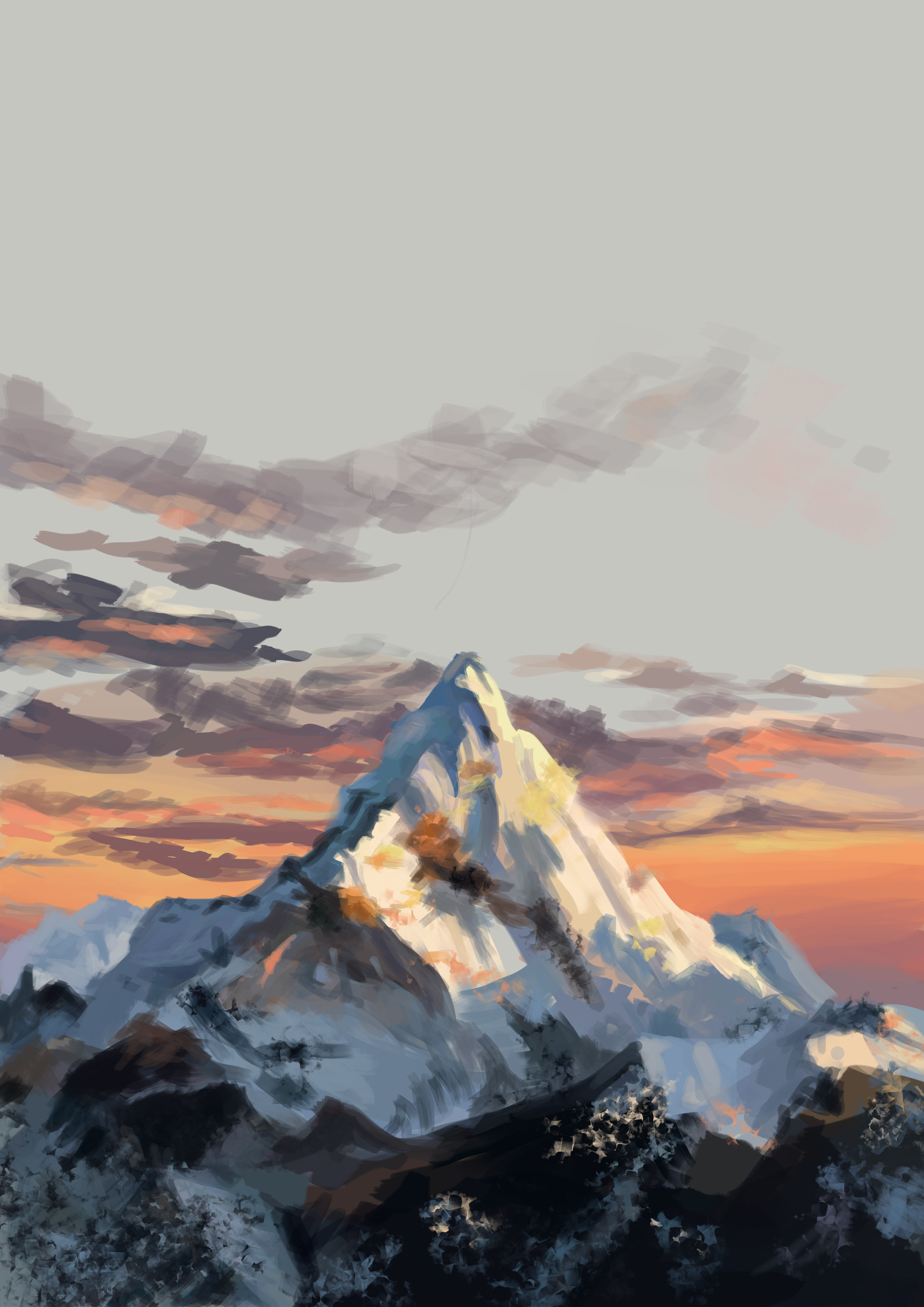 48. Опубликовано: 13 января 2018 г. Digital Painting Everest Mountain. 