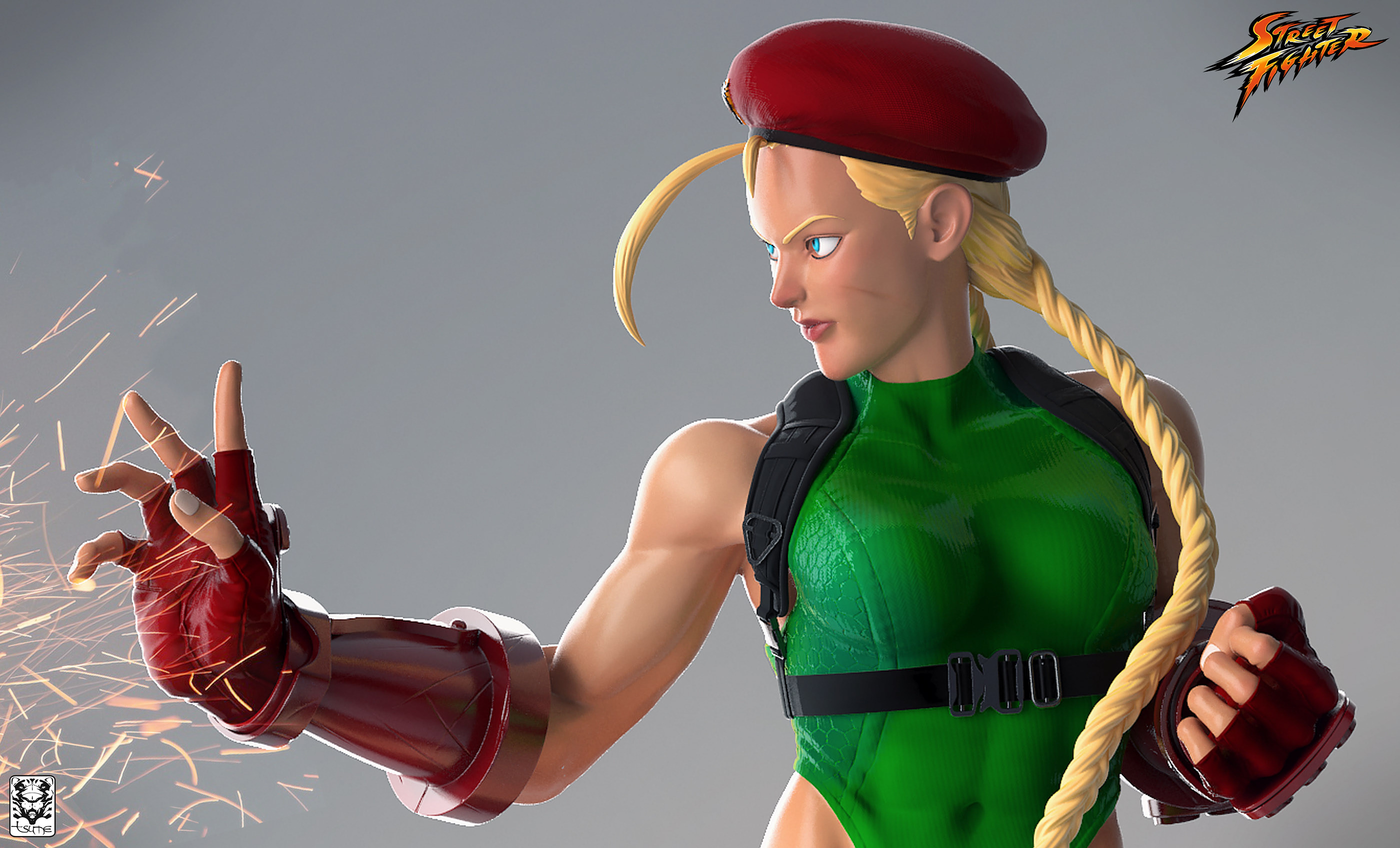 STREET FIGHTER Cammy characters figurine print Zbrush Video Games digital 3...