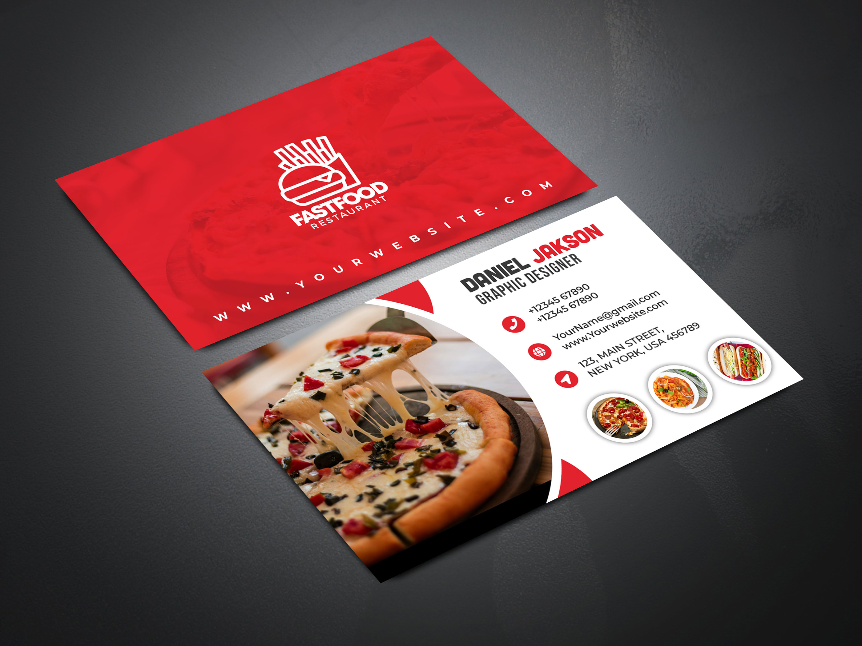 PSD Fast Food Restaurant Business Card Design on Behance In Restaurant Business Cards Templates Free