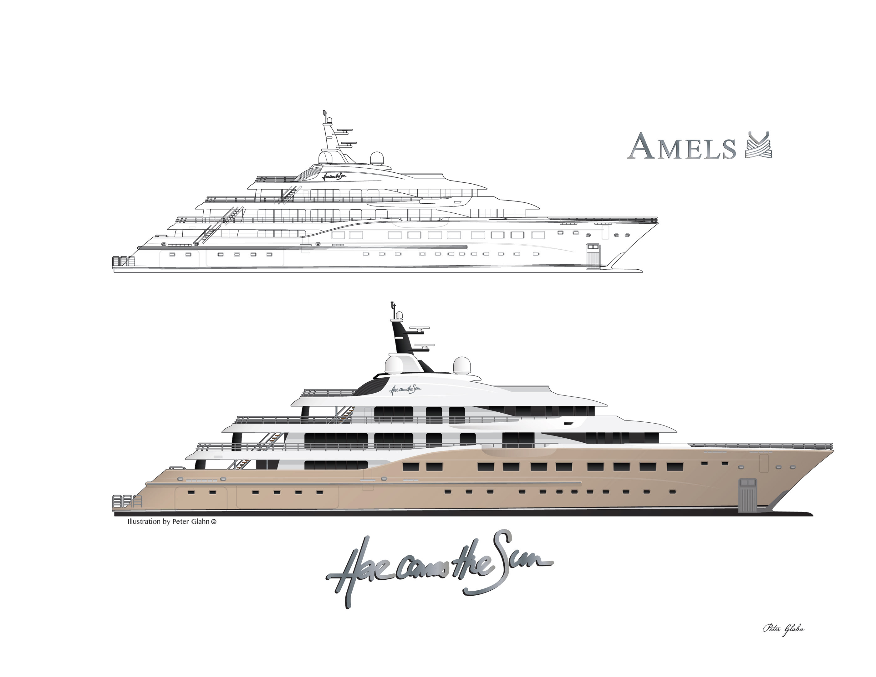 luxury yacht drawing