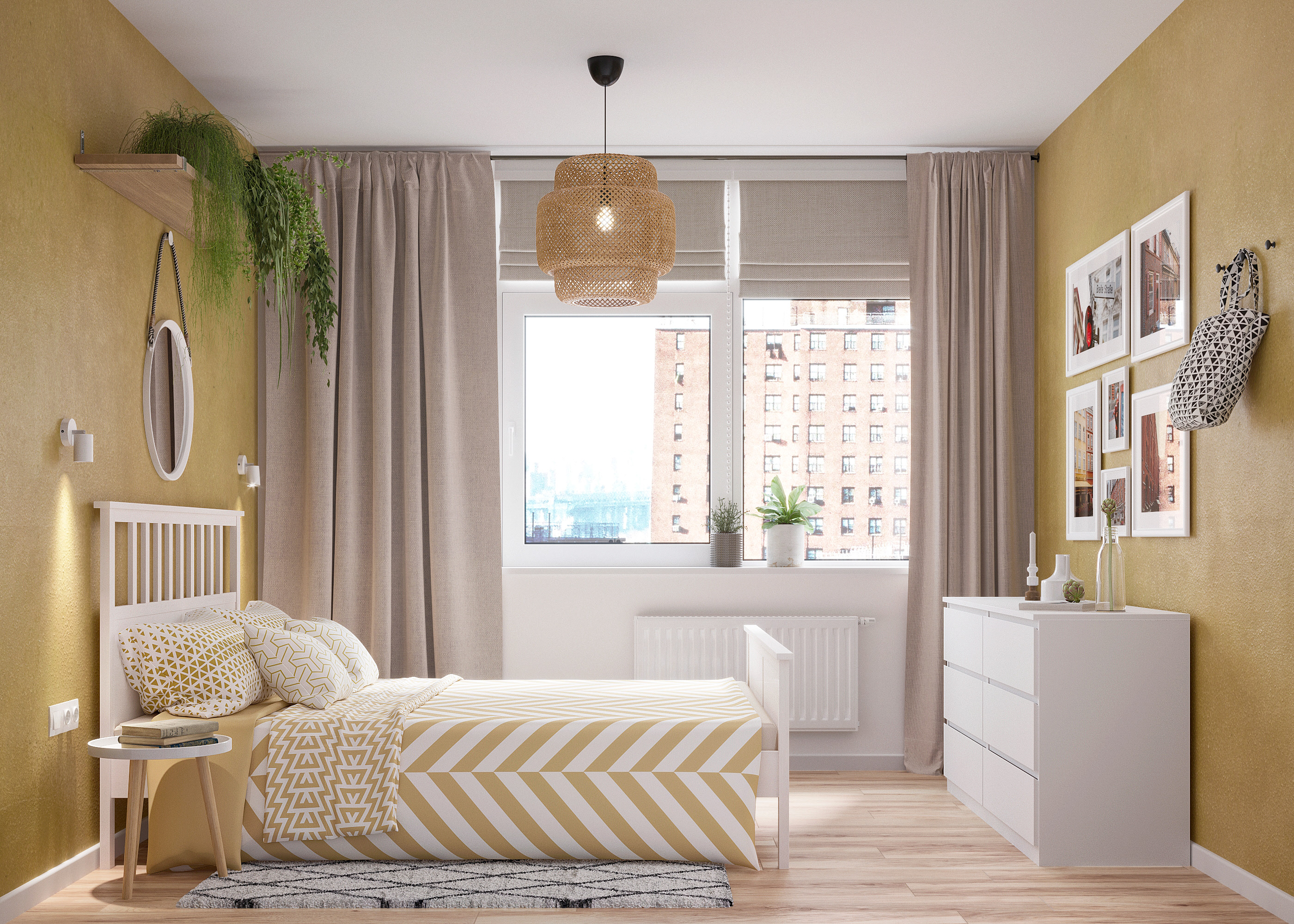 IconP - Thiết kế chung cư căn hộ phong cách Scandinavian, phong cách Bắc Âu Ấn tượng, gam màu vàng phóng khoáng