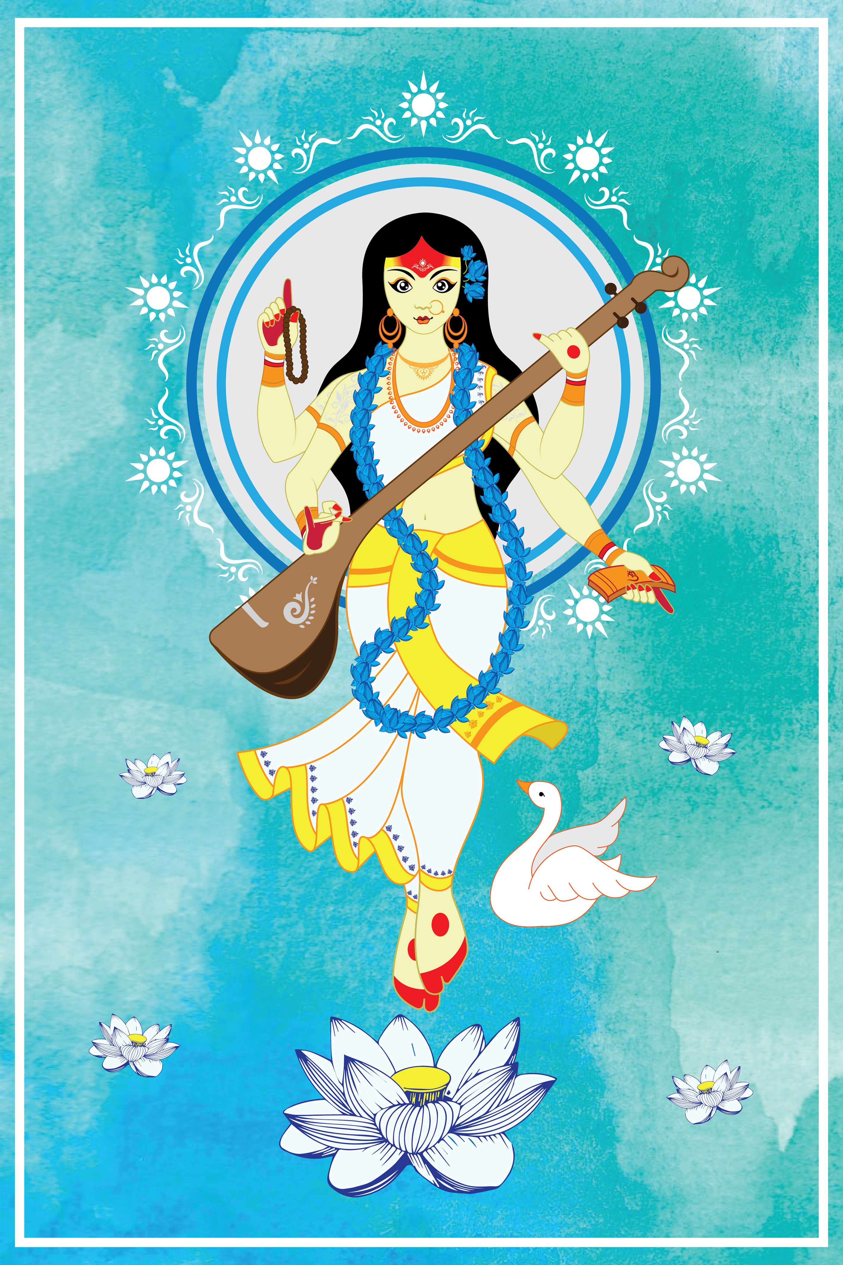 Saraswati devi illustration on Behance