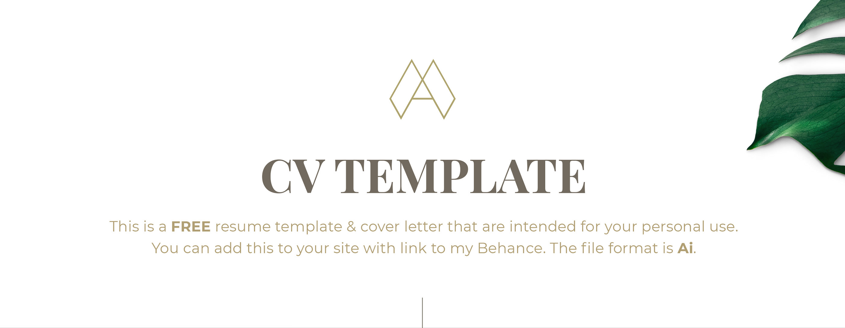 Resume Cv Cover Letter Template Free On Behance